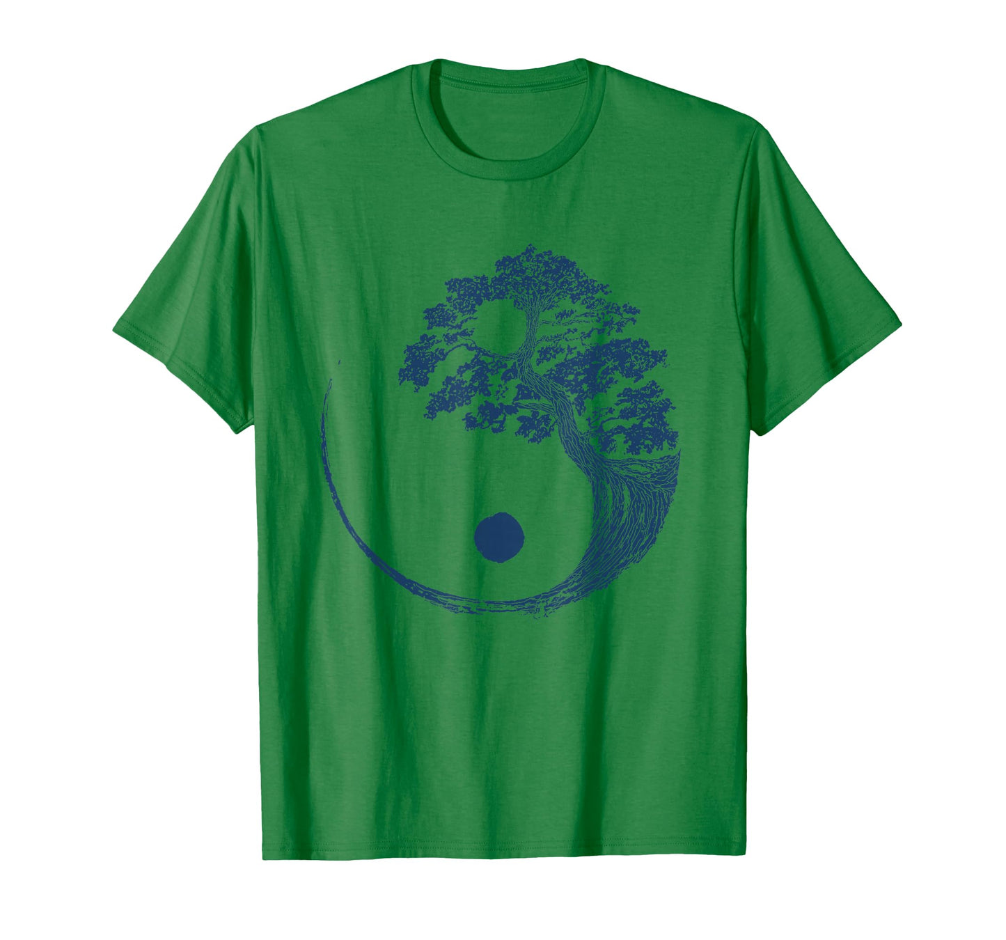 Yin Yang Blue Bonsai Tree Japanese Buddhist Zen Gift T-Shirt