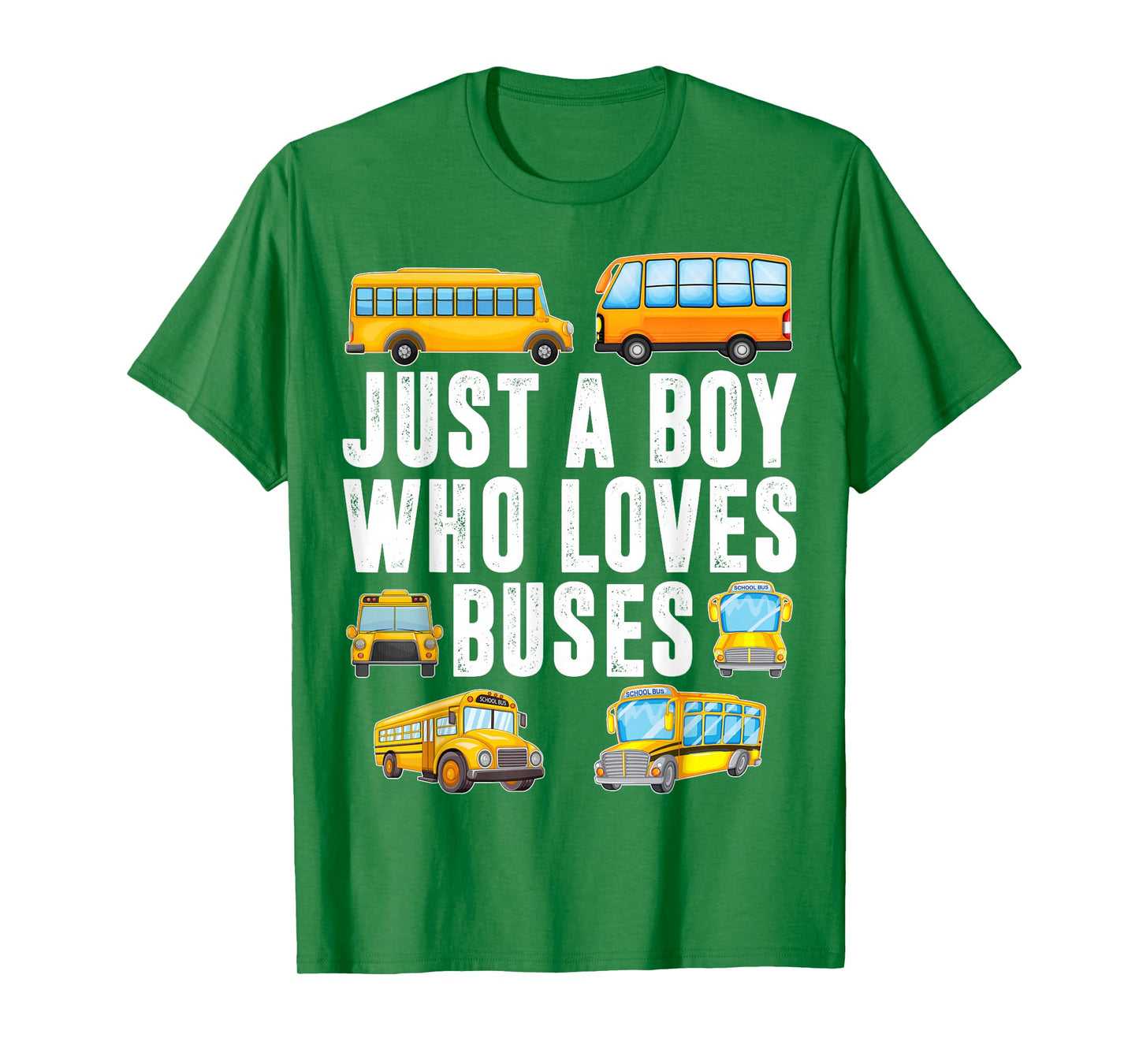 Kids Toddler Just A Boy Who Loves Buses Boys Men School Bus T-Shirt