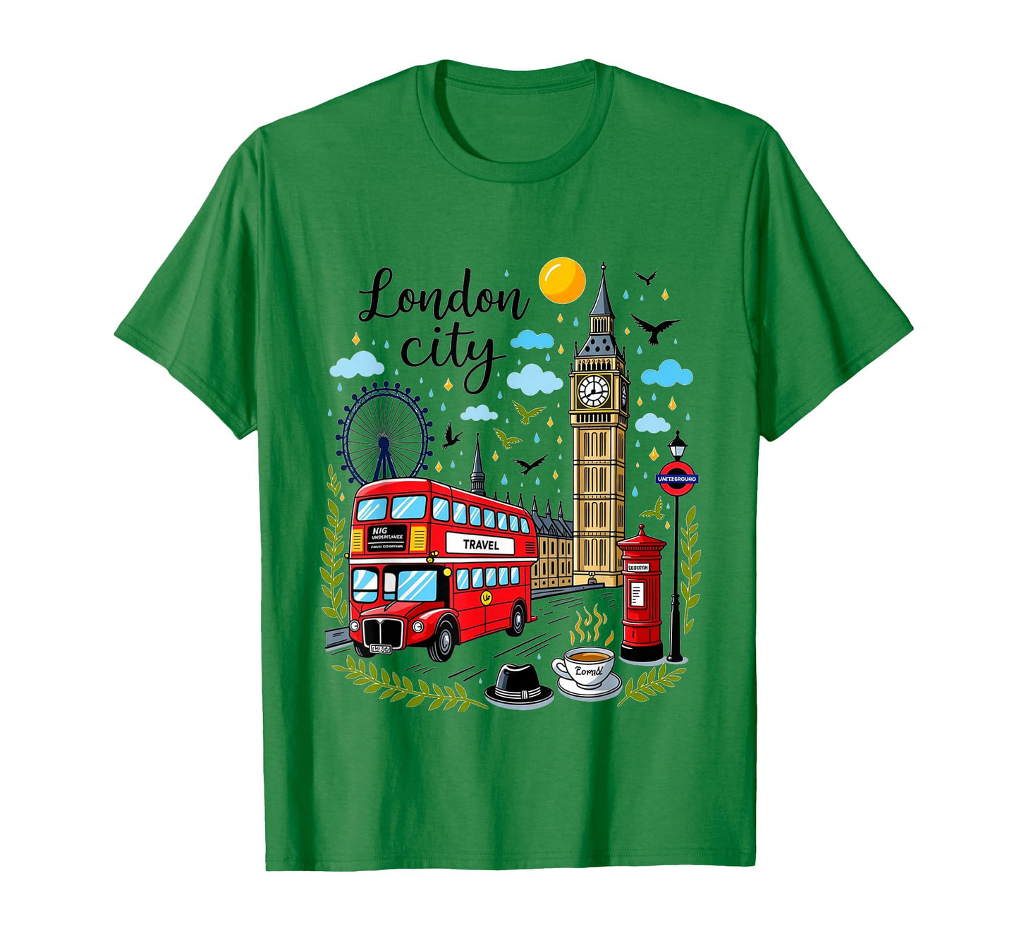 London City England Souvenir Iconic Landmarks UK Travel T-Shirt