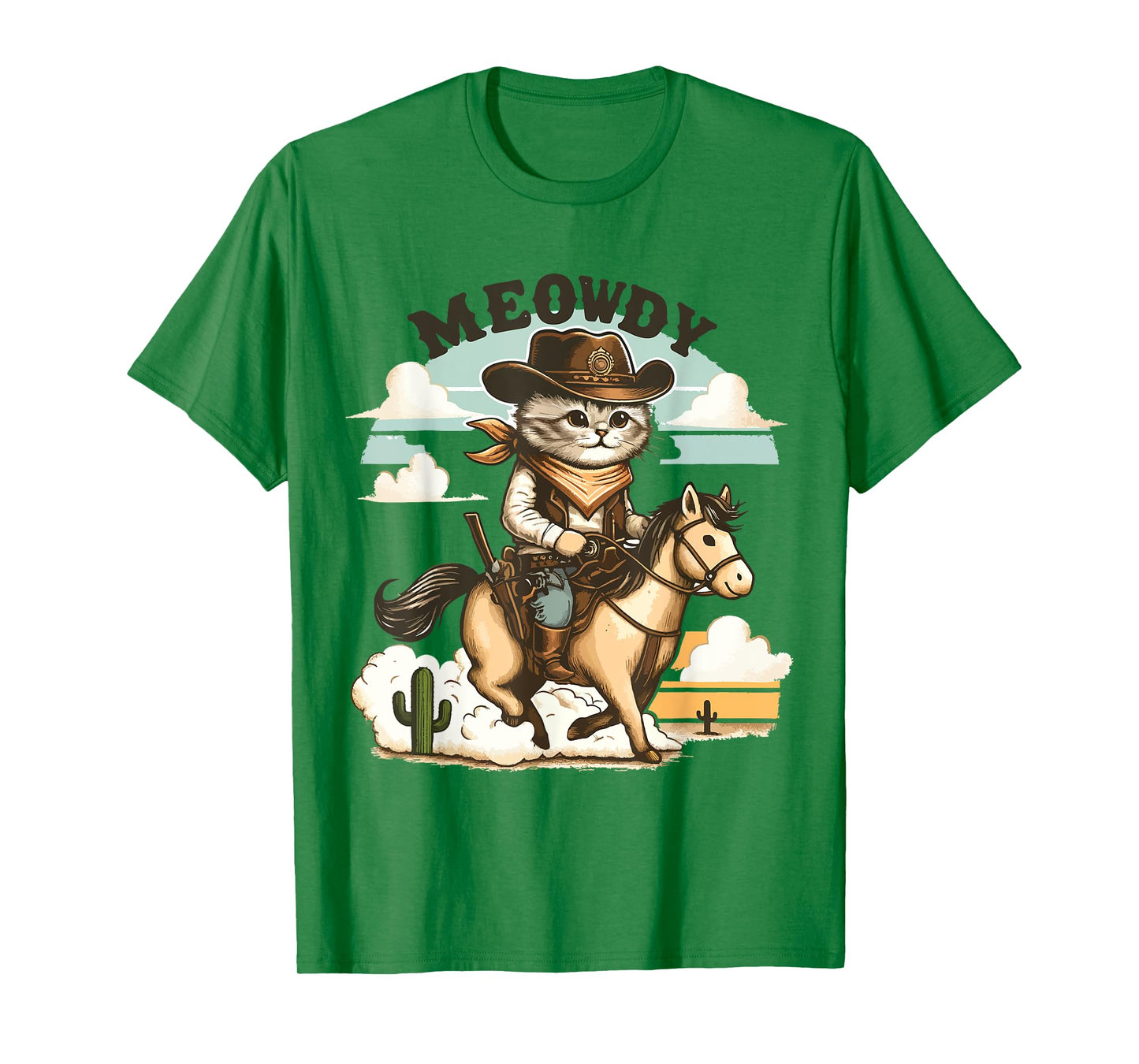Meowdy Partner Cat Cowboy Horse Howdy Funny Country Western T-Shirt