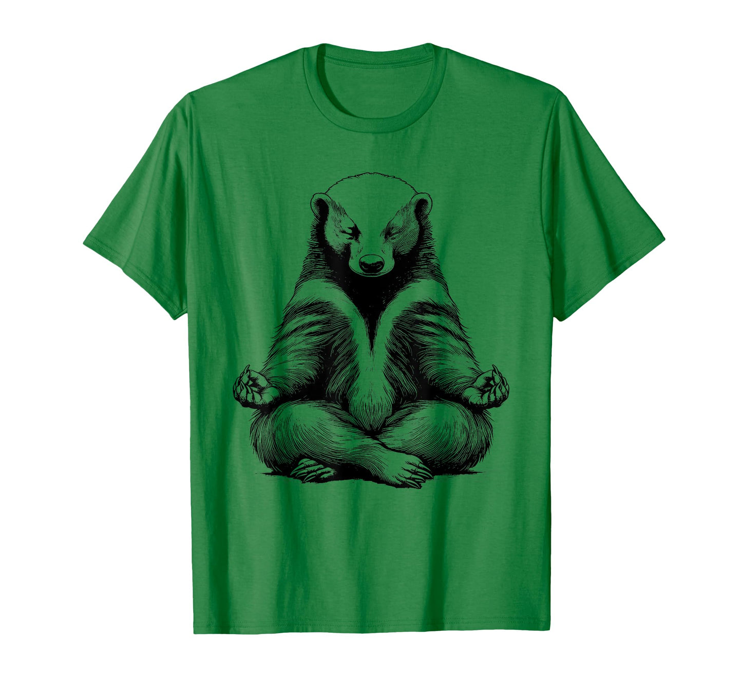 Honey Badger Doing Yoga Funny design T-Shirt