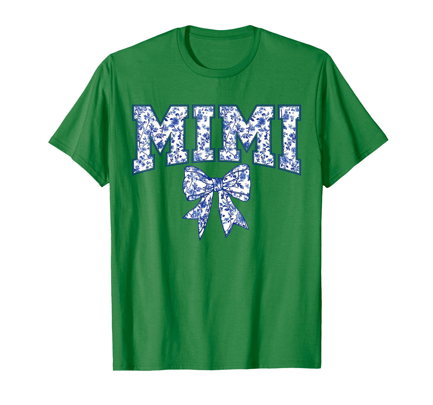 Mimi Coquette Toile Blue Bow Floral Mother's Day Family T-Shirt