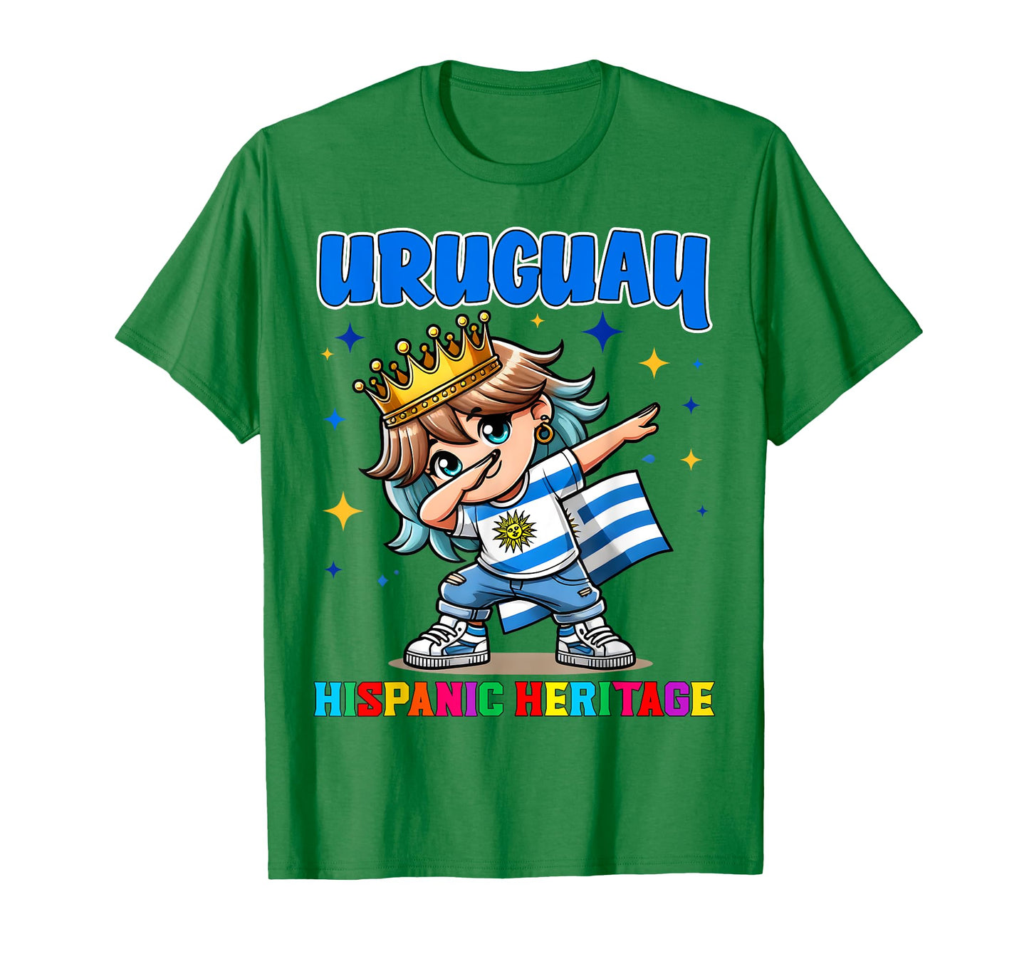 Uruguay Dabbing Girl Hispanic Heritage Celebration for Kids T-Shirt