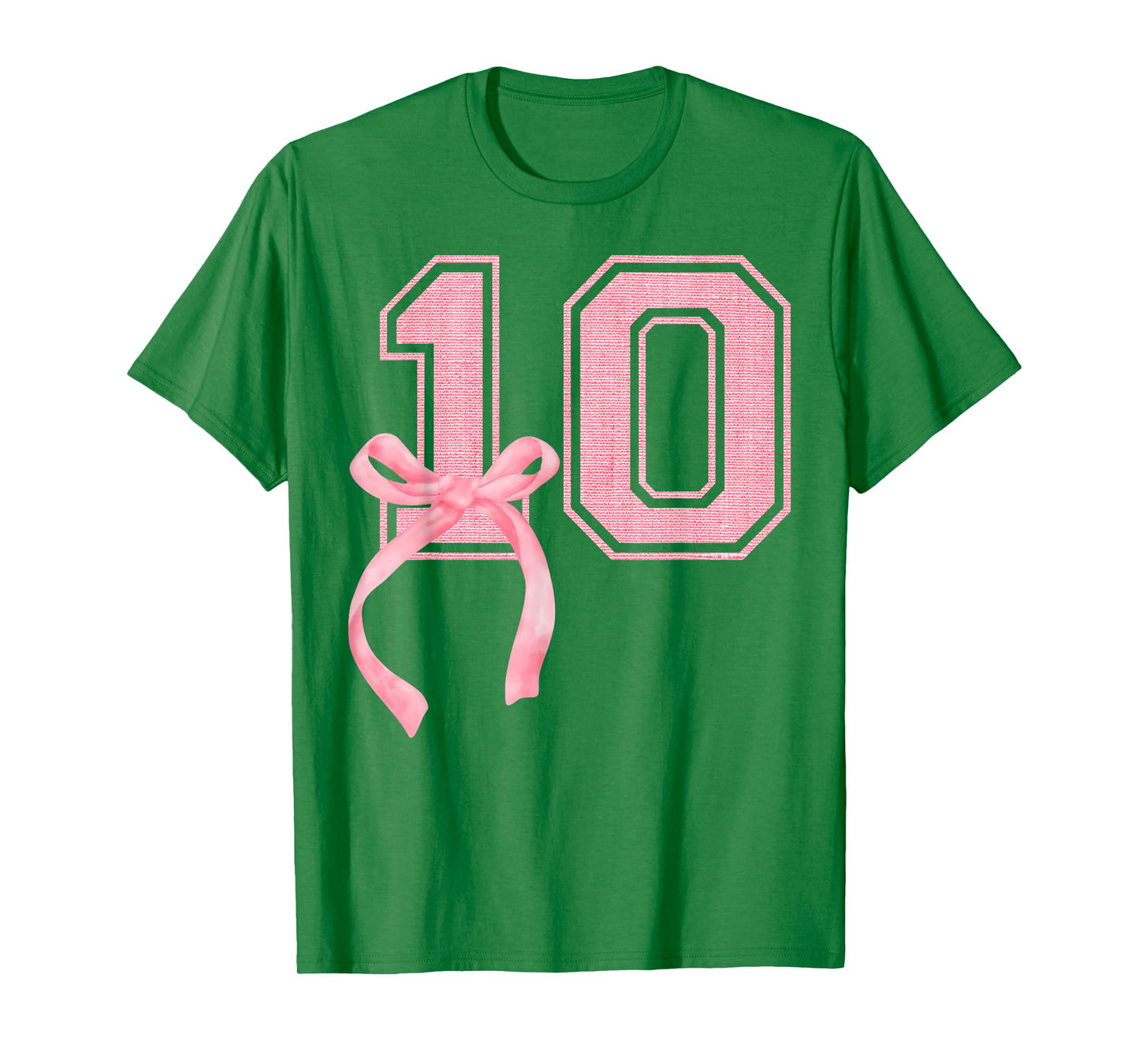 Birthday Girl Pink Coquette Bow 10 Year Old Aesthetic Girly T-Shirt