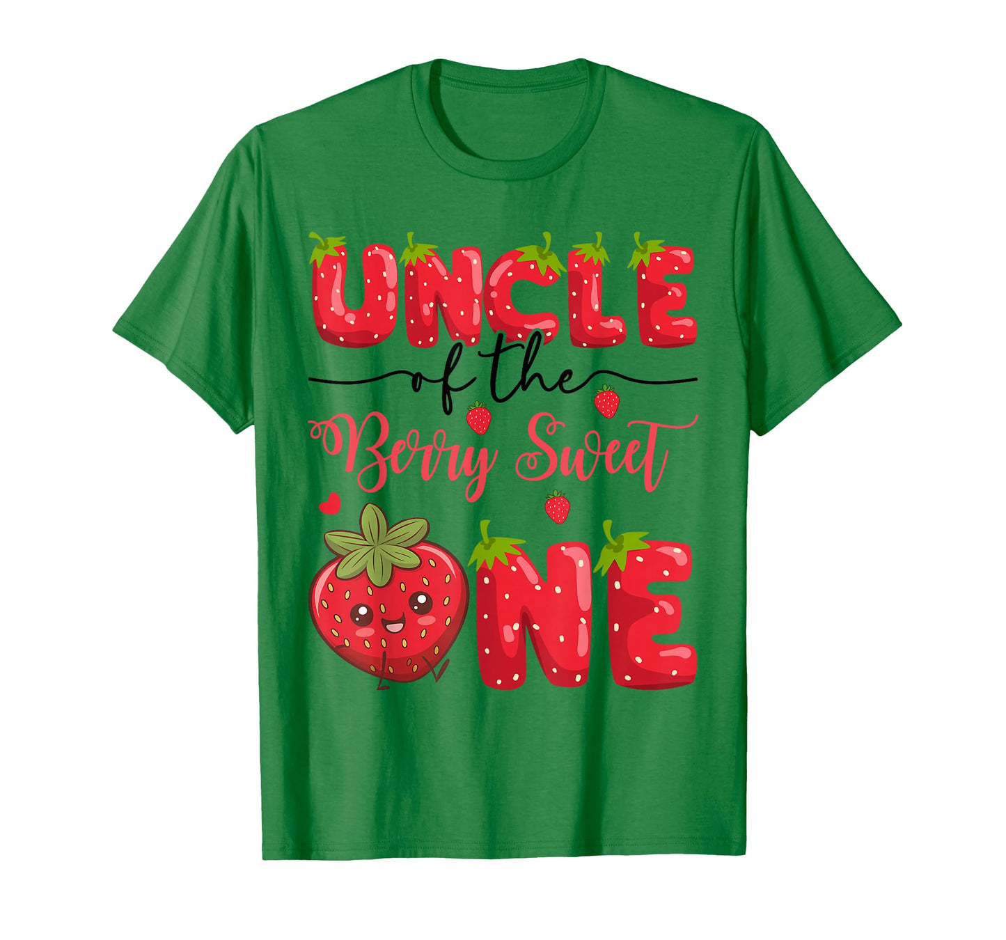 Uncle Of The Berry Sweet One Strawberry First Birthday T-Shirt