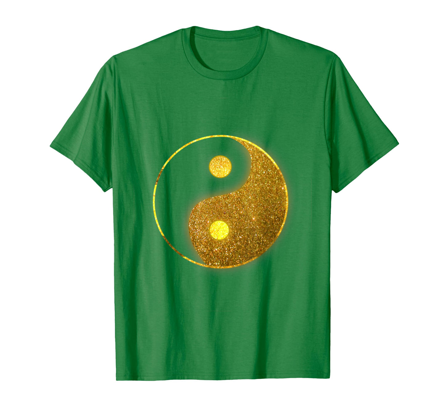 Faux Printed Gold Yin Yang Shirt Zen Chinese Symbol