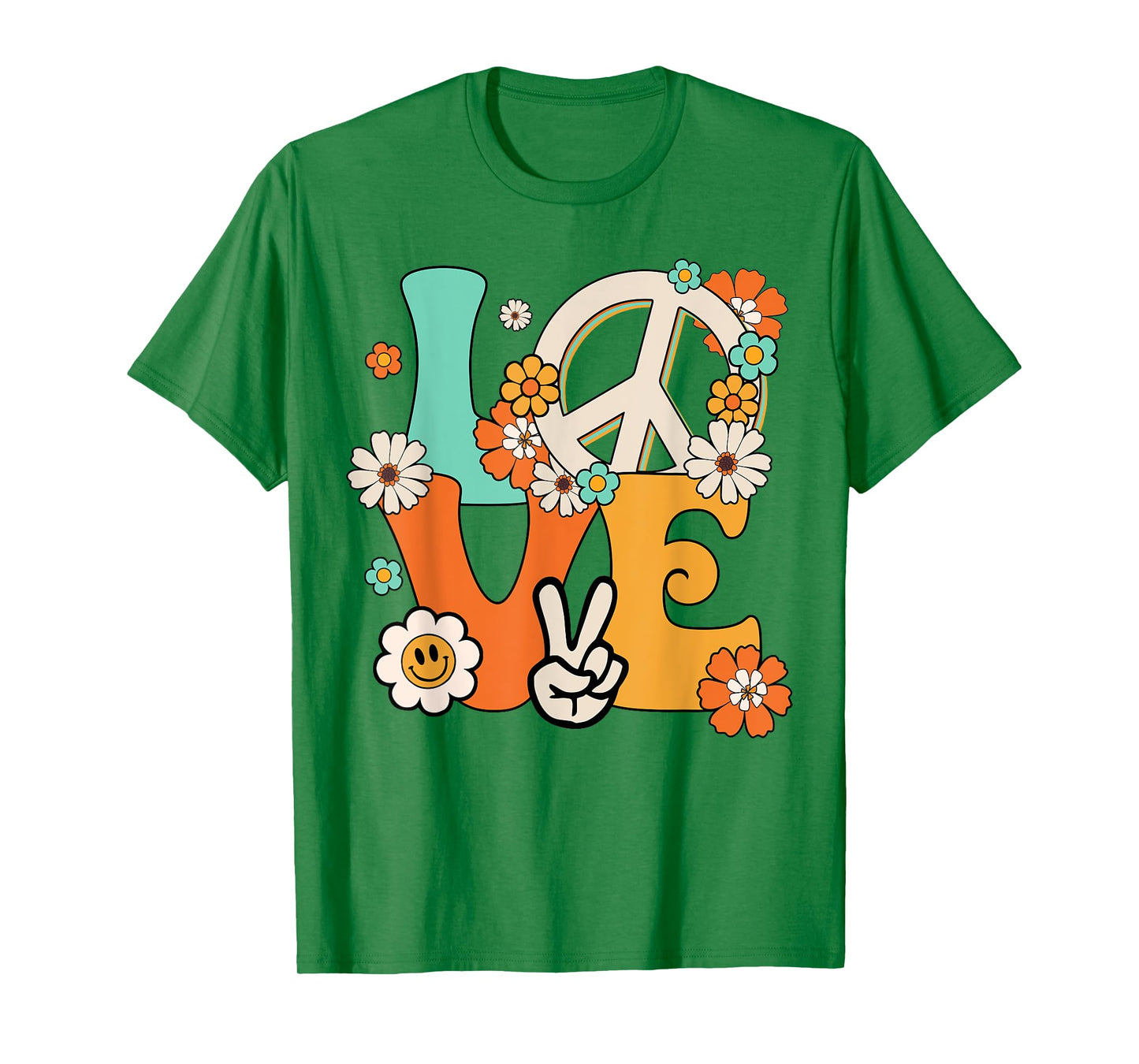 PEACE SIGN LOVE T Shirt 60s 70s Tie Dye Hippie Costume T-Shirt