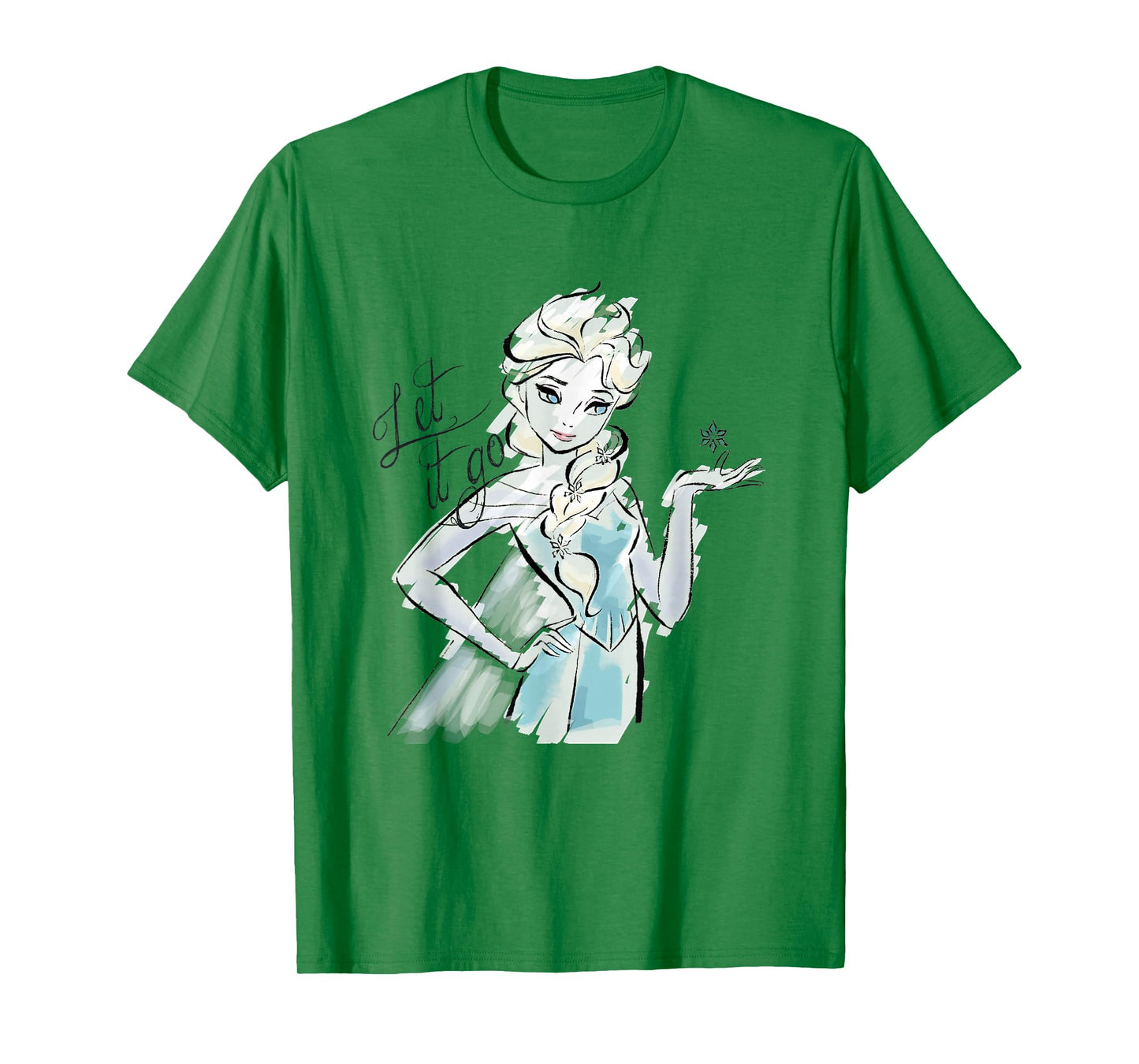 Disney Frozen Let It Go Elsa Vintage Sketch Outline T-Shirt