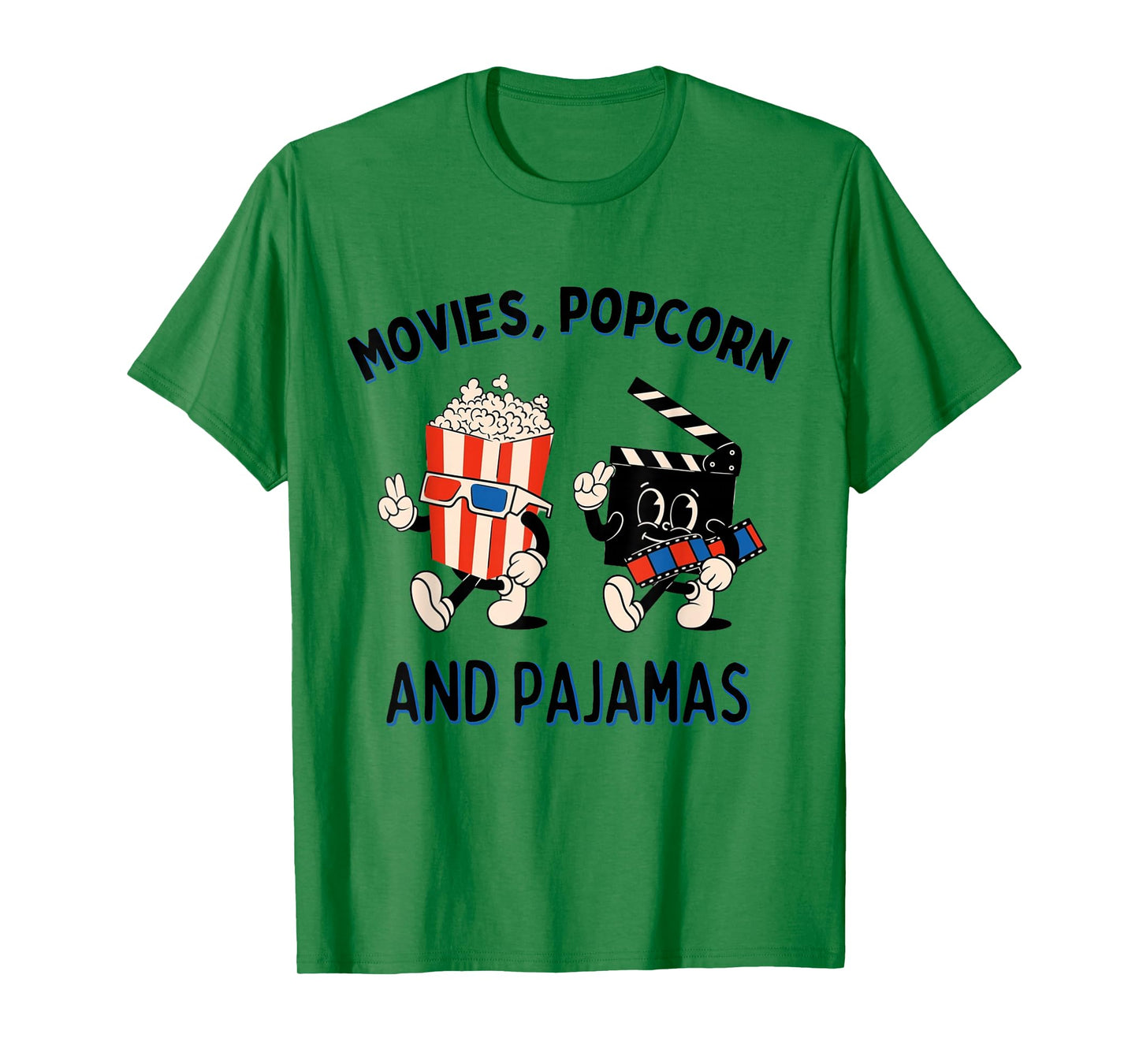 Movies Popcorn And Pajamas Popcorn Movie Night T-Shirt