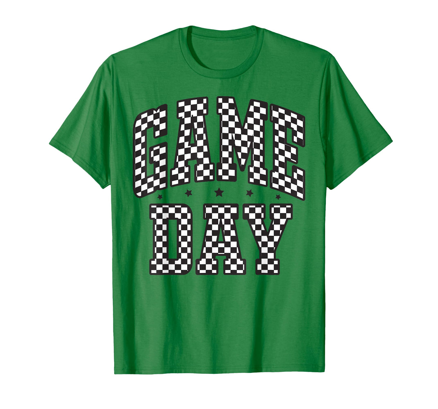 Funny Checkered Game Day Football Black White Gift Women T-Shirt