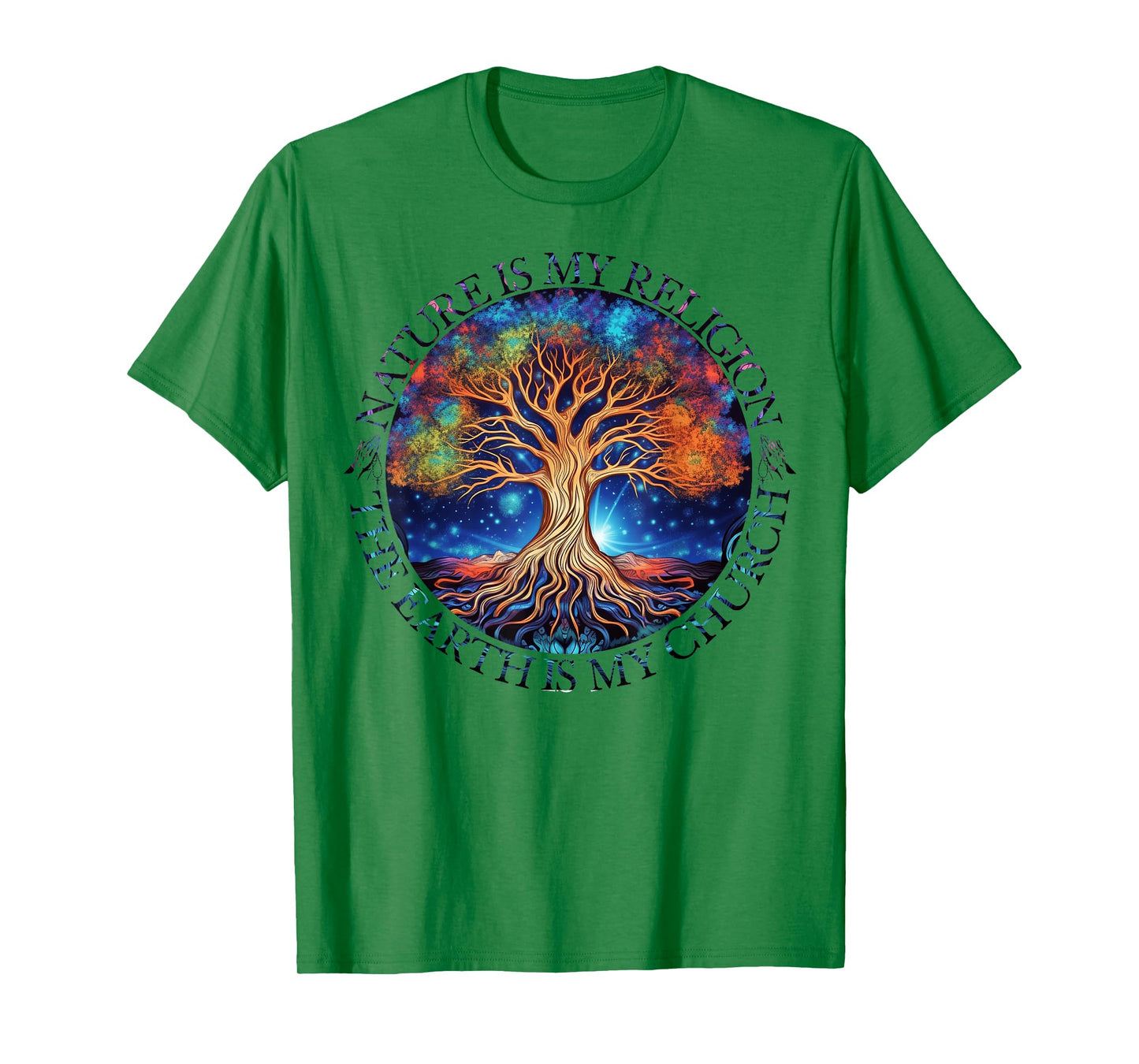 Nature Is My Religion The Earth Is My Church Mandala Tree T-Shirt