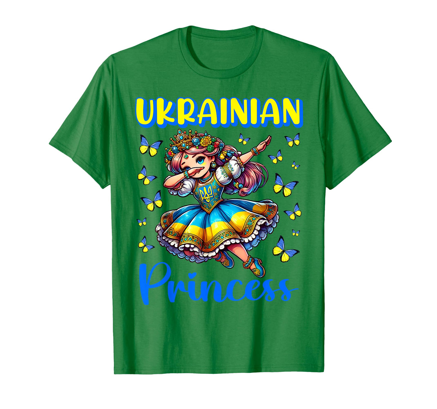 Ukrainian Princess Dab Girl Flag Dress Heritage for Kids T-Shirt