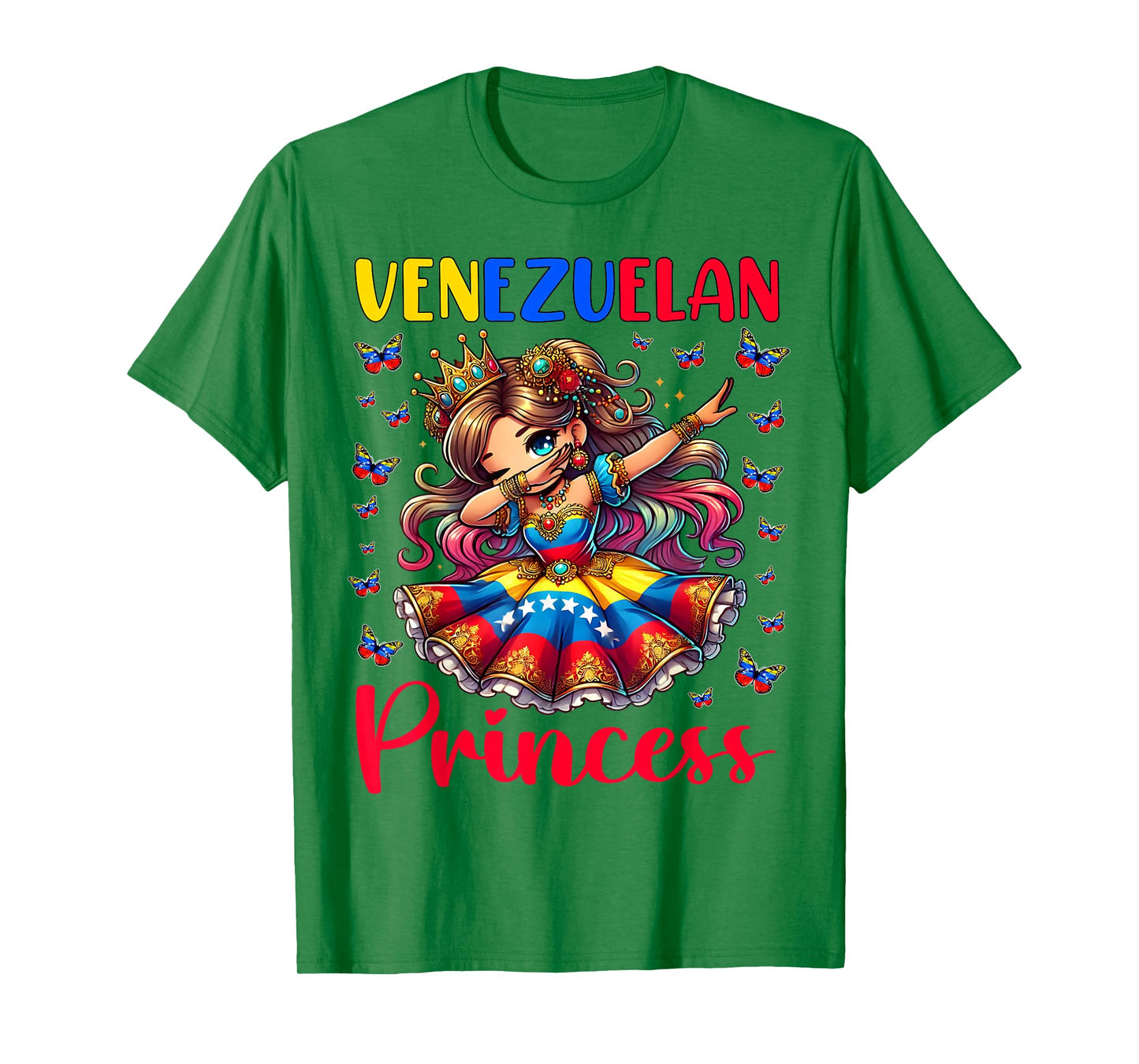 Venezuelan Princess Dab Girl Flag Dress Heritage for Kids T-Shirt
