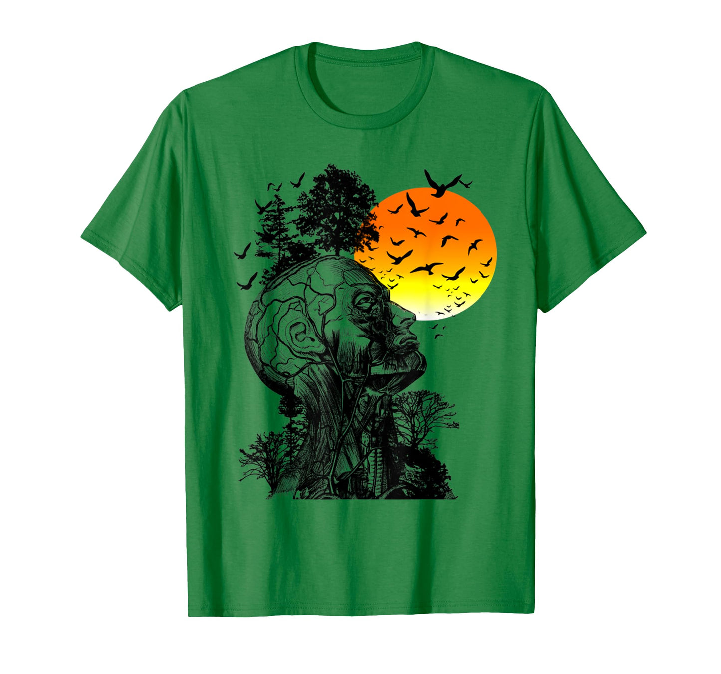 Vintage Funny Hangover Human Tree Retro Artistic Sunset T-Shirt