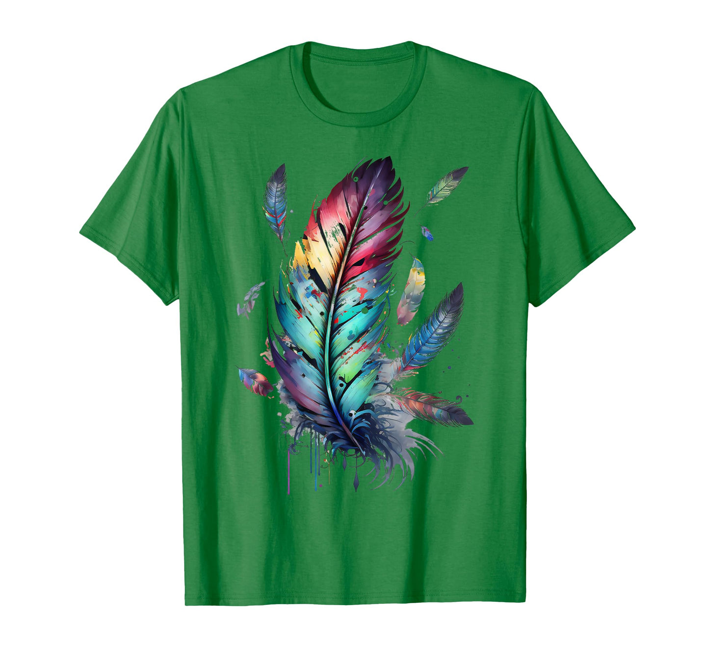 Colorful feathers boho style, bird, Native Americans, symbol T-Shirt