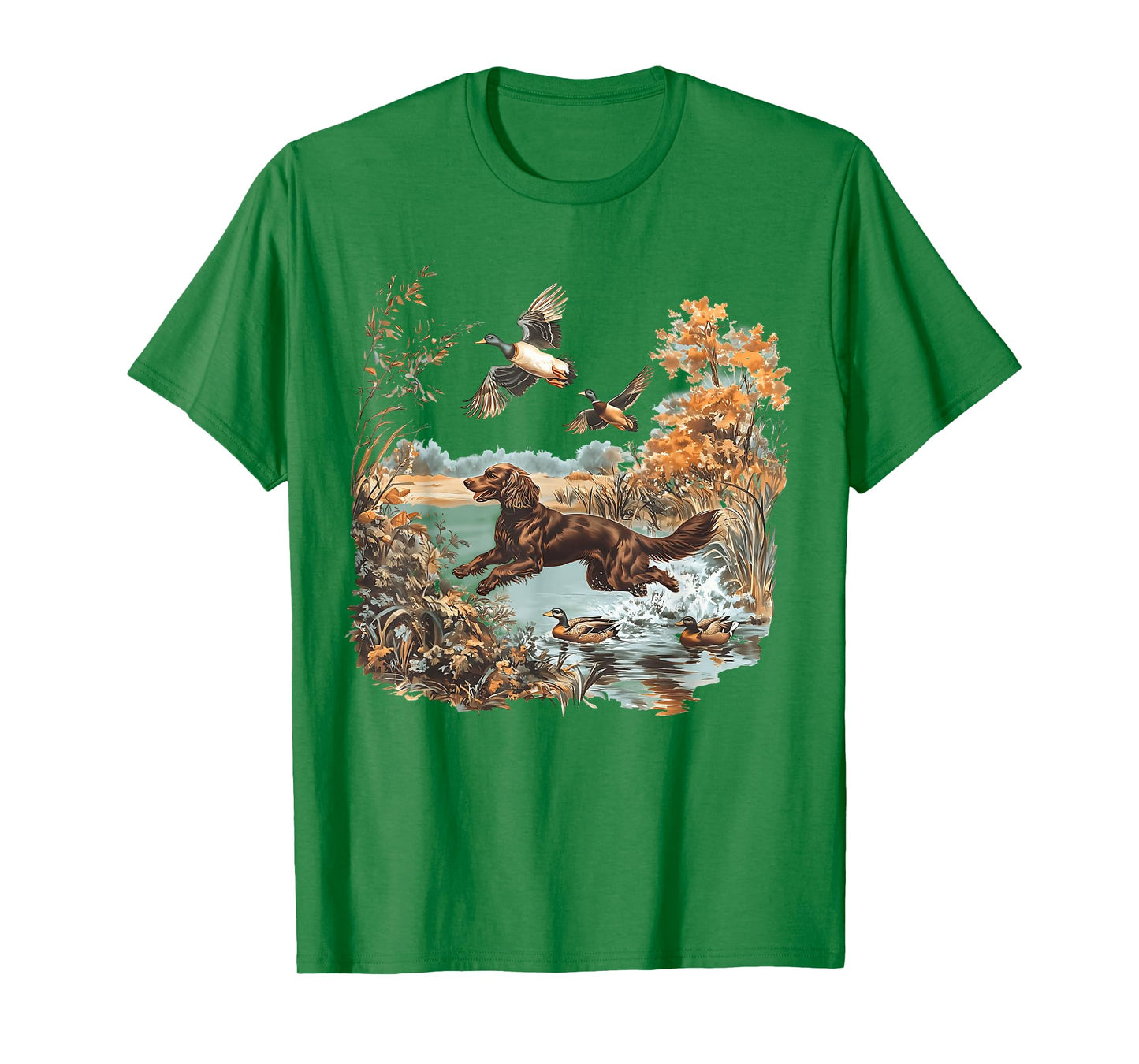 Vintage Retro Boykin Spaniel Hunting Mallard Ducks Hunter T-Shirt