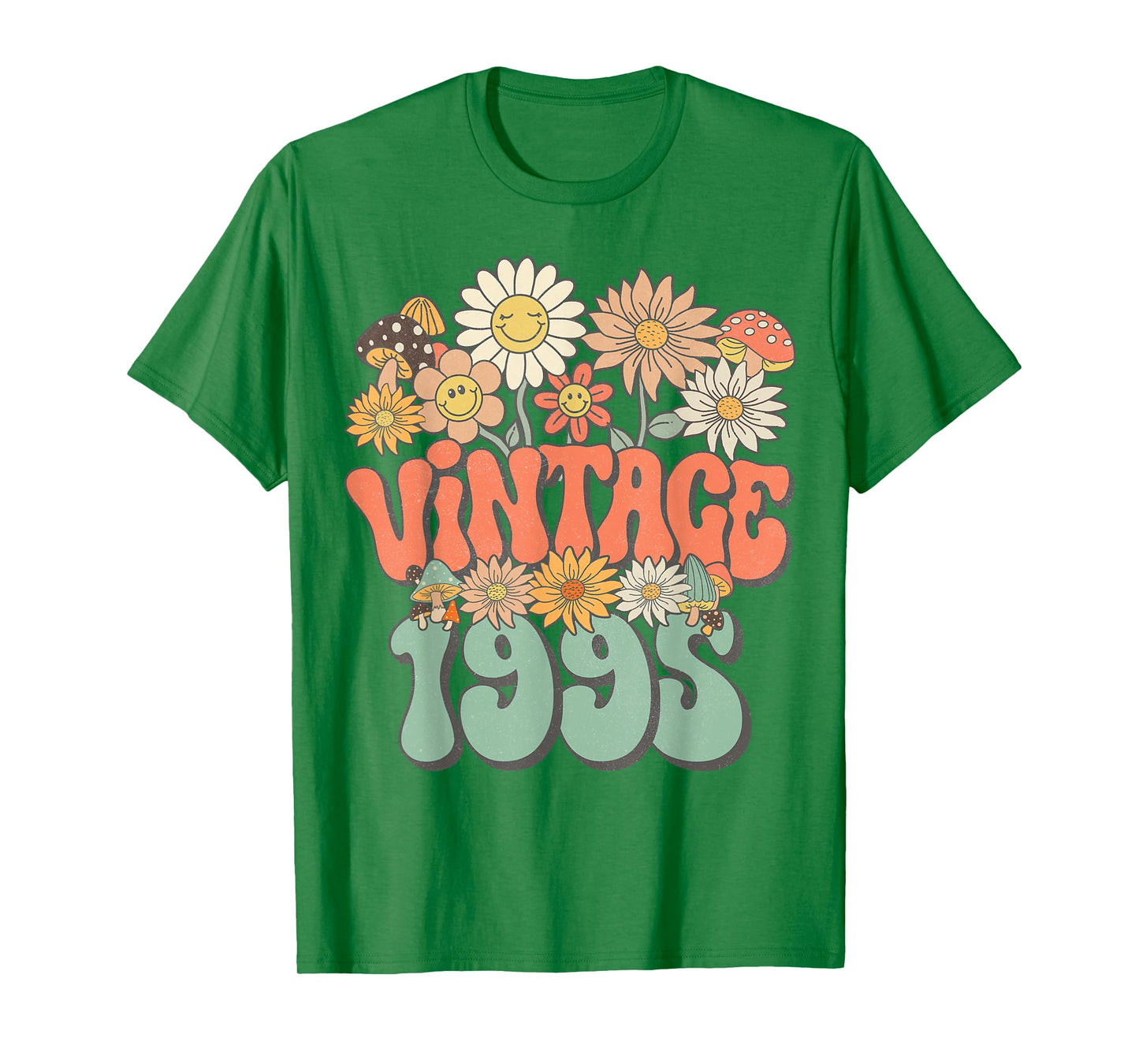 Vintage 1995 Floral Hippie Groovy Daisy Flower 30th Birthday T-Shirt