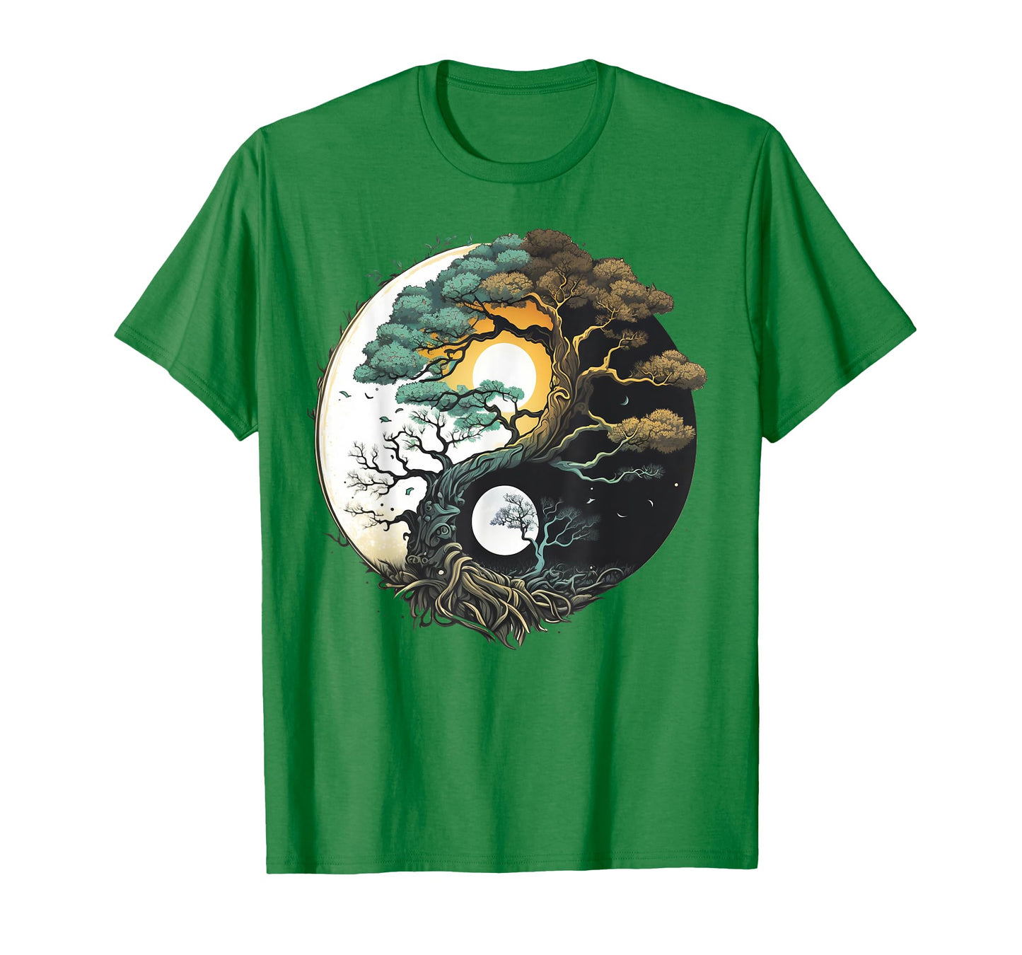 Yin Yang Miniature Tree of Life on Buddhist Bonsai Tree T-Shirt