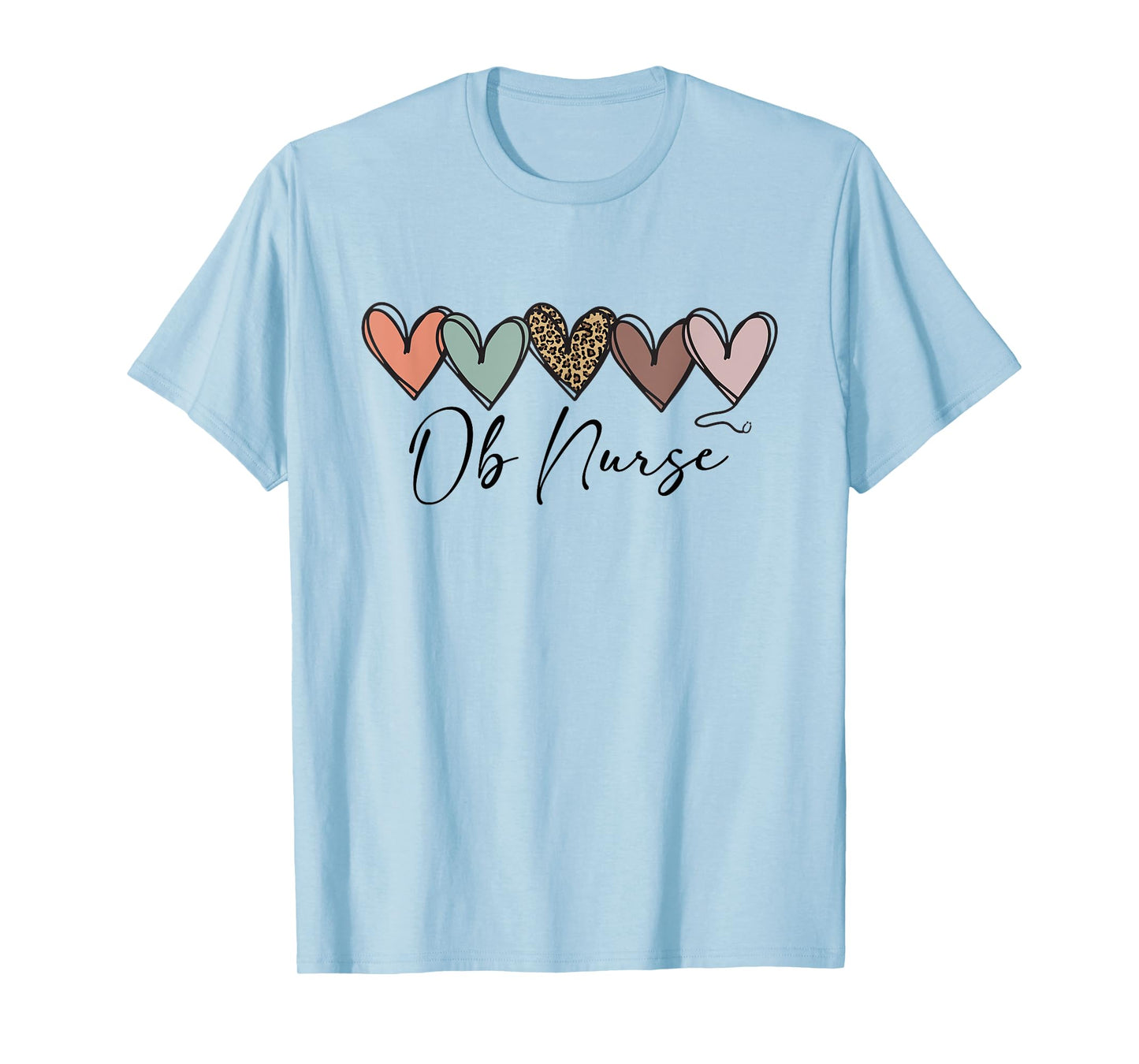 Cute OB Nurse Baby Feet Heart Graphic for Women T-Shirt
