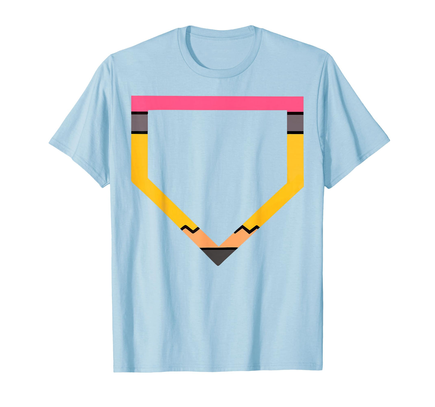 Pencil Home Plate Baseball Lovers Boys Kids Back to School T-Shirt