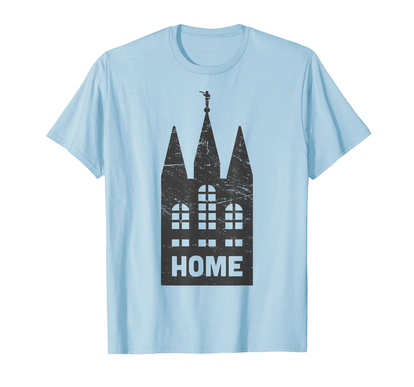 Mormon LDS Temple "Home" Distressed T-Shirt