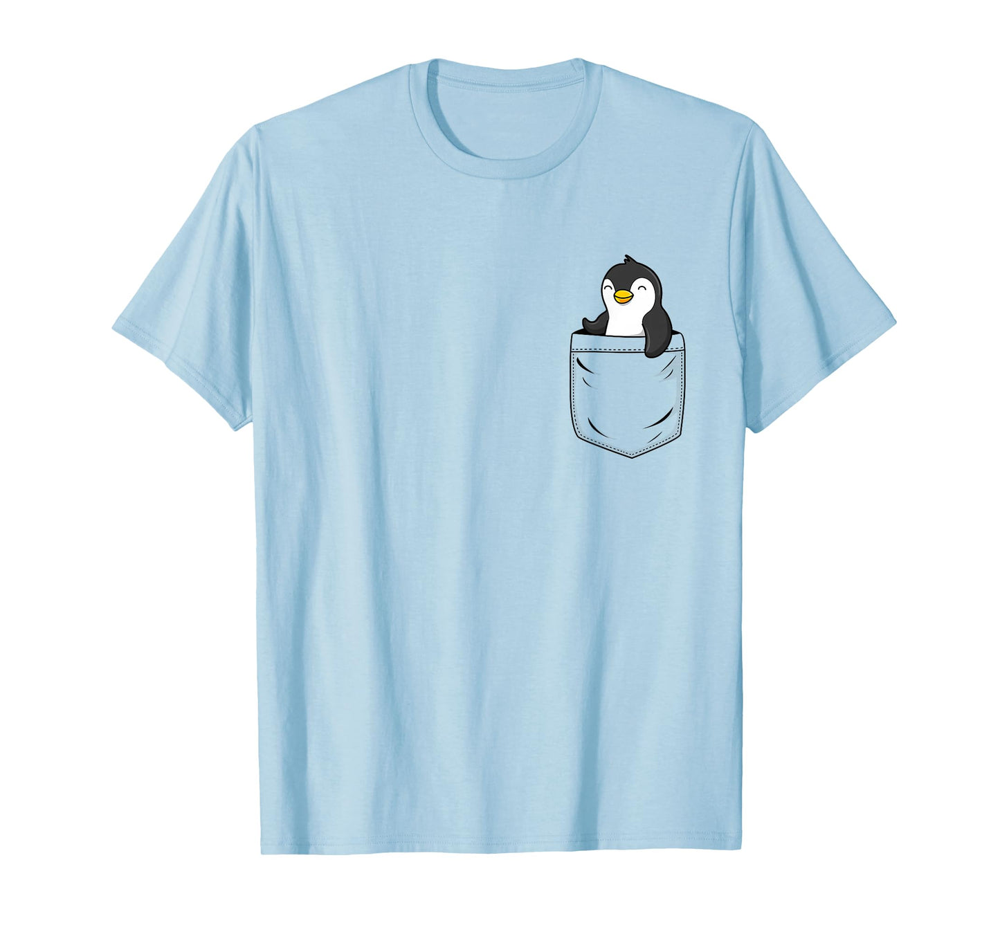 Penguin Lovers Cute Funny Penguin In Pocket T-Shirt, Small, Grey