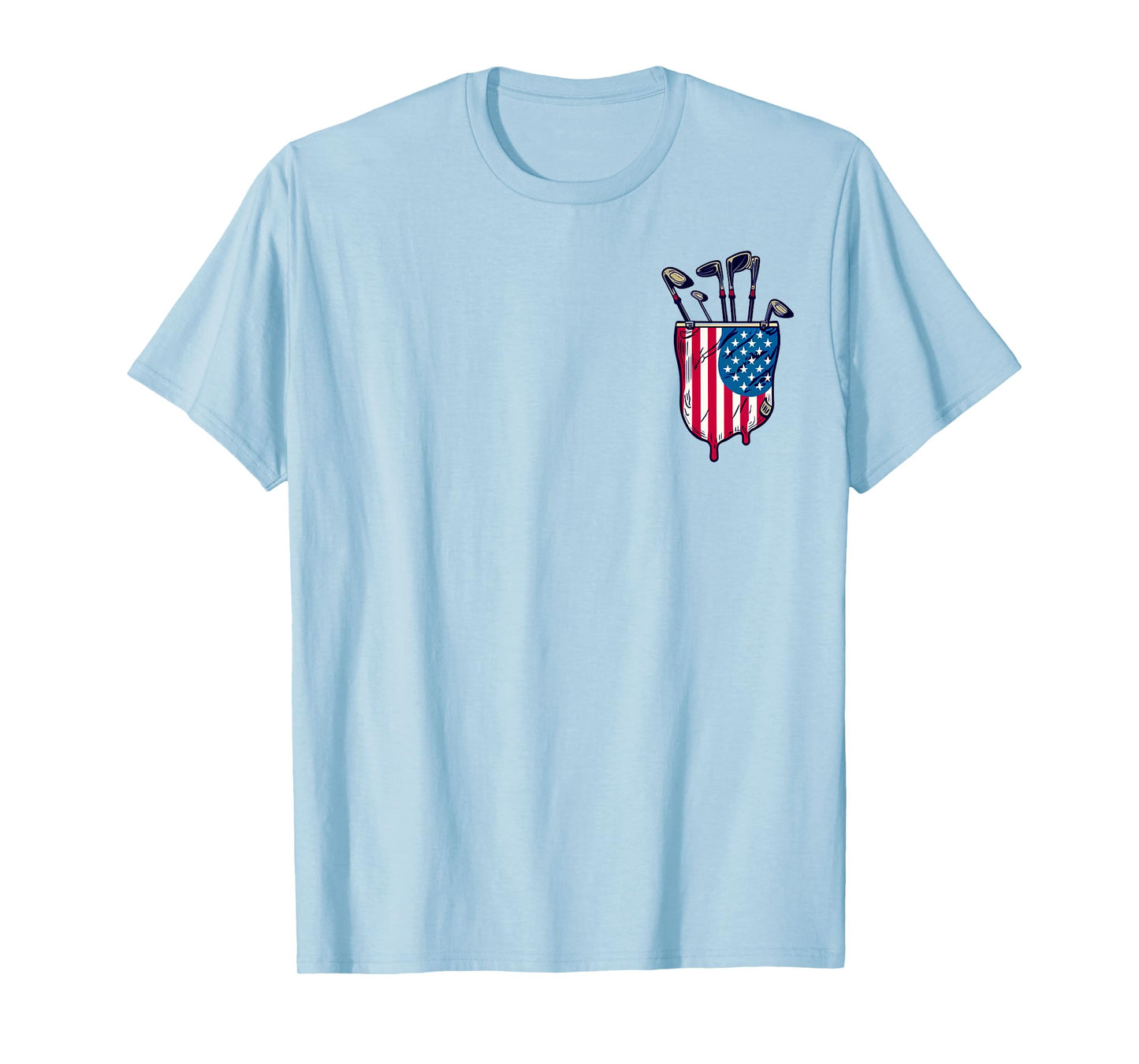 Funny Patriotic Golf Pocket USA America Flag 4th of July Dad T-Shirt