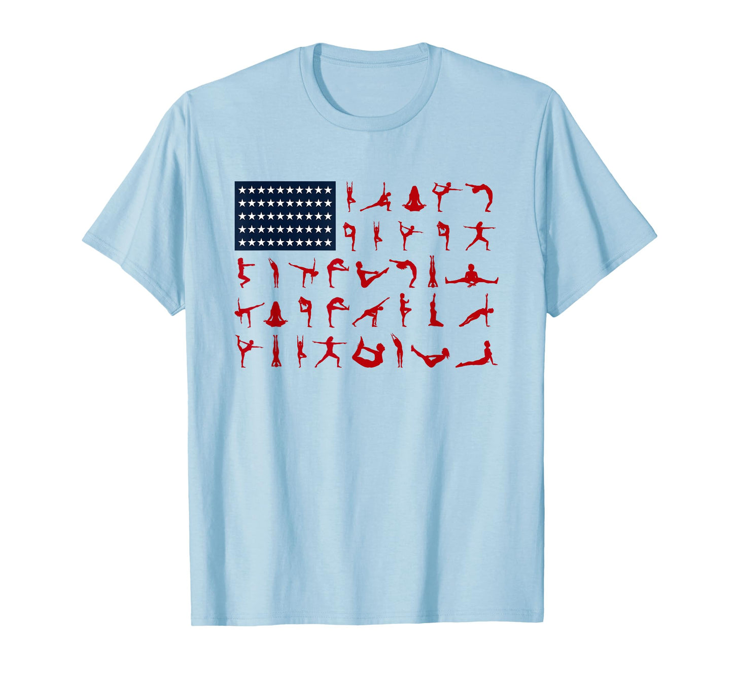 Yoga Pilates Poses American Flag 4th Of July Independence Women Men T-Shirt