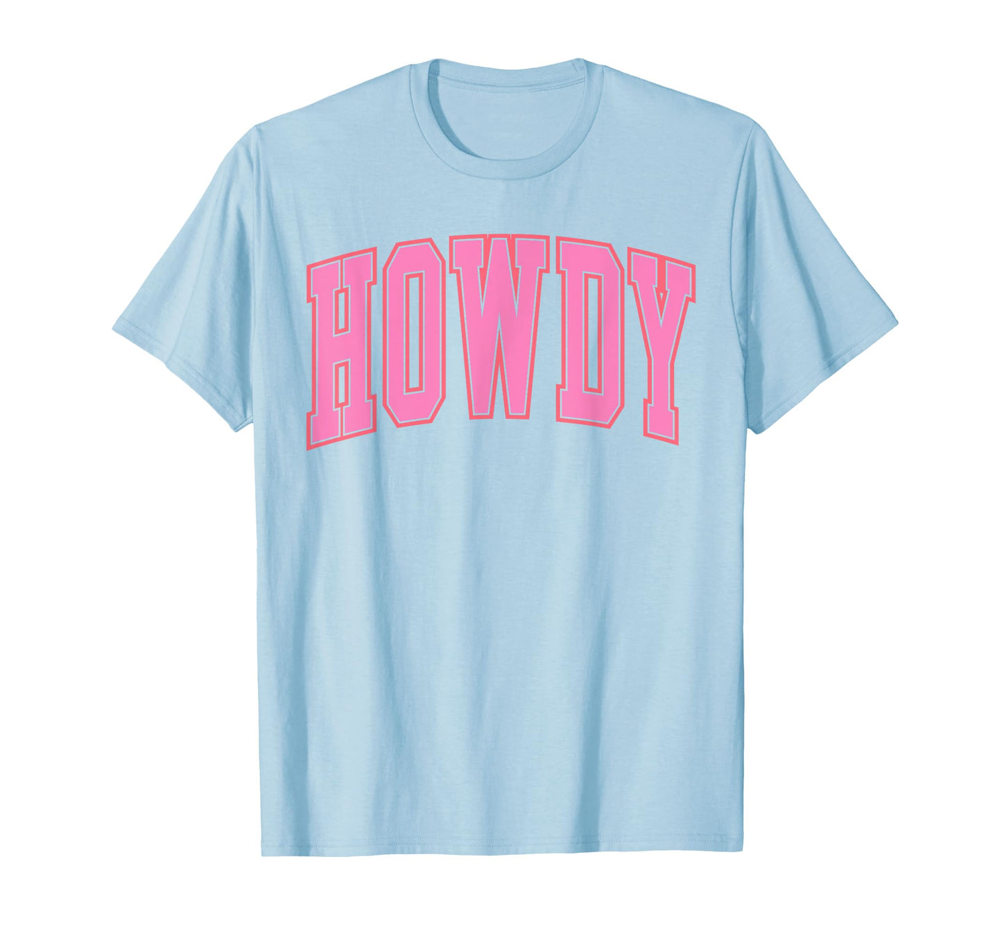 Preppy Cowgirl Varsity Pink Howdy Western Girl Women T-Shirt