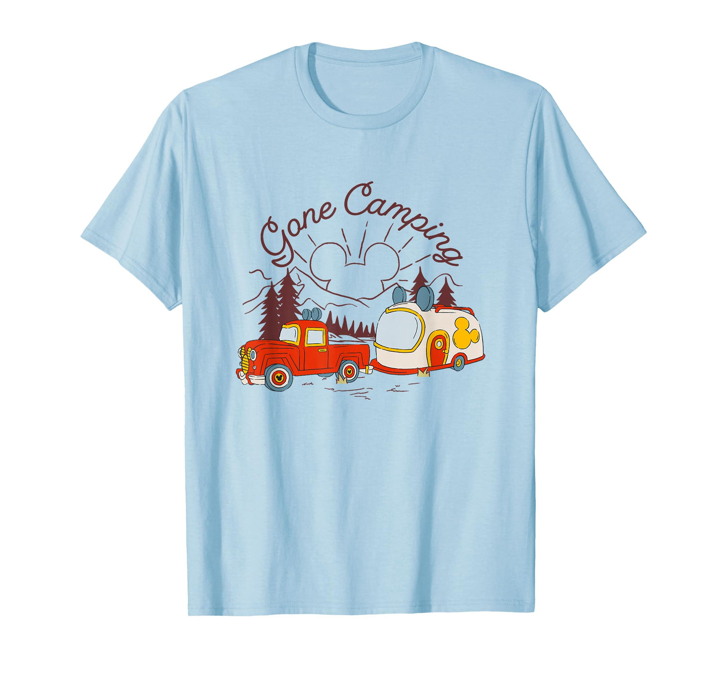 Disney Mickey And Friends Gone Camping Retro Trailer T-Shirt