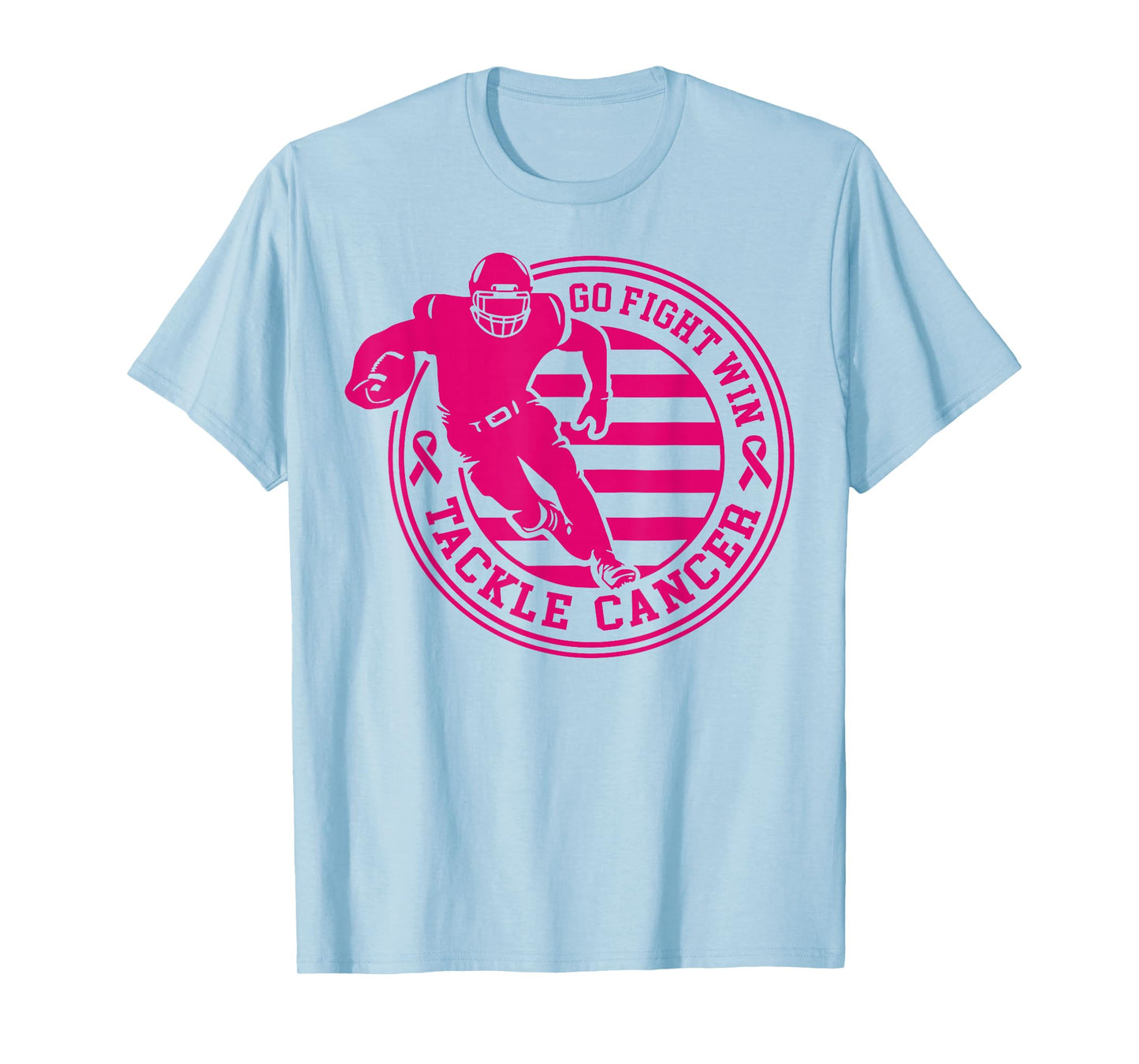 Tackle Breast Cancer Awareness Football Pink Ribbon Boys Kid T-Shirt