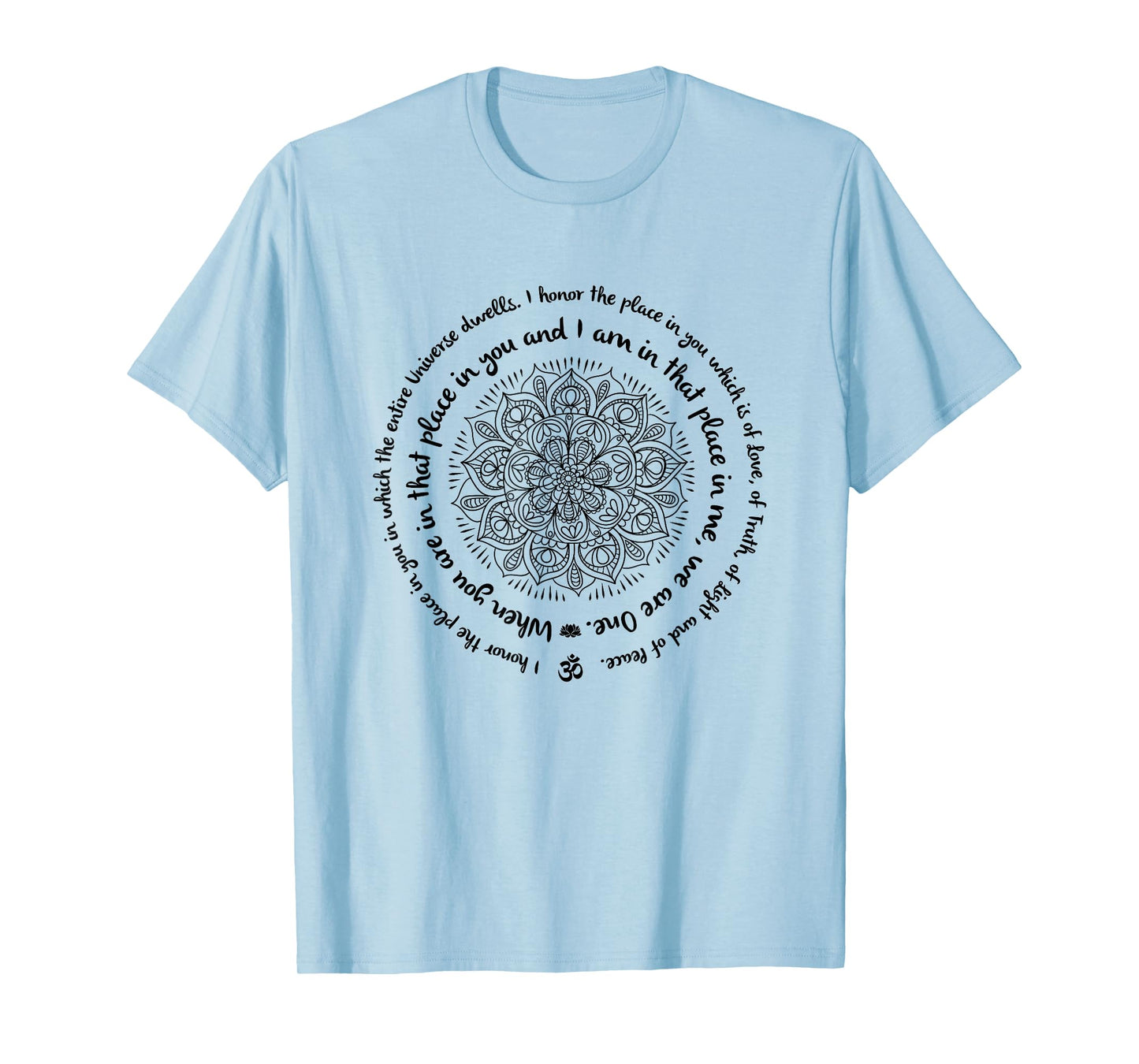 WE ARE ONE Namaste Happy Zen Yoga Meditation Mandala Design T-Shirt
