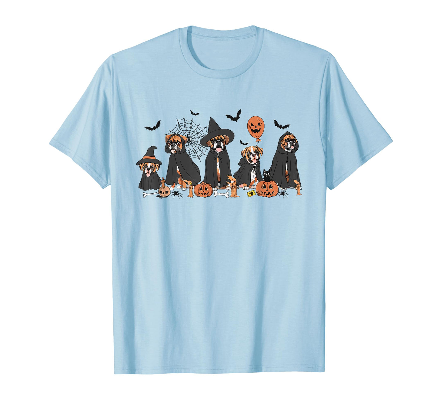 Five Witch Boxer Dog Halloween Boxer Dog Spooky Season Women T-Shirt