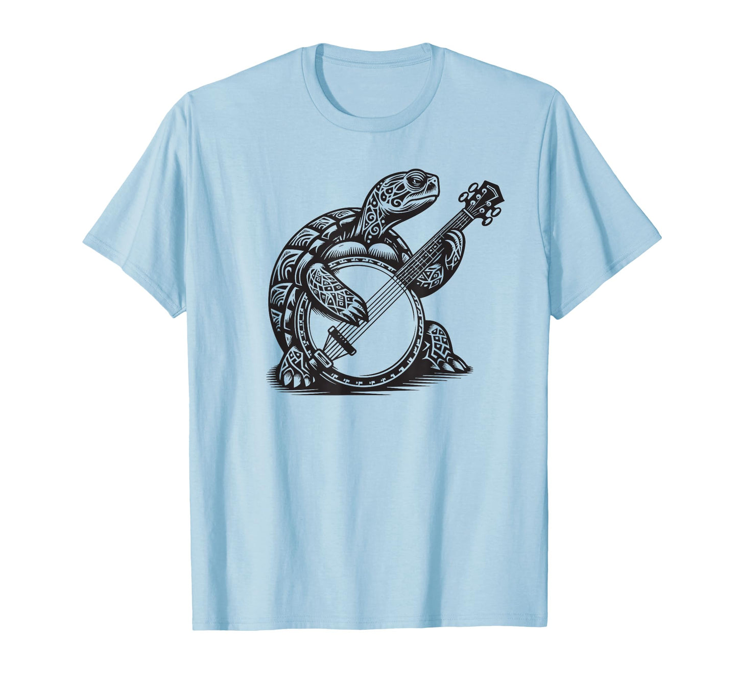 Turtle Playing Banjo Tribal Art Music Festival Zen T-Shirt