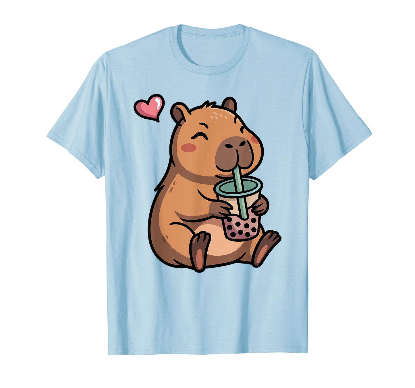 Cute Capybara Boba Bubble Tea Kawaii Capybara Girls Kids T-Shirt