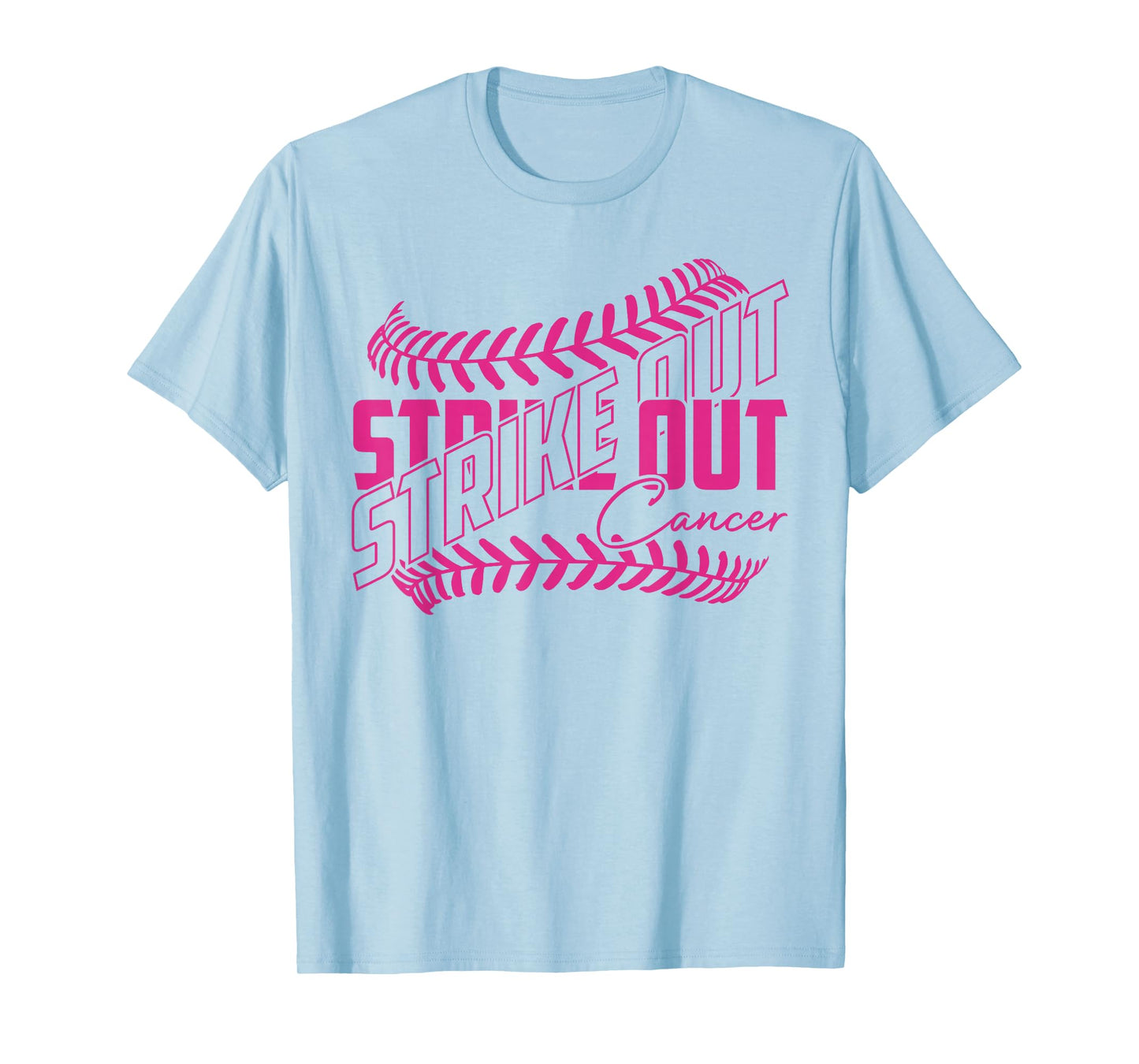 Strike Out Cancer Baseball Softball Breast Cancer Awareness T-Shirt