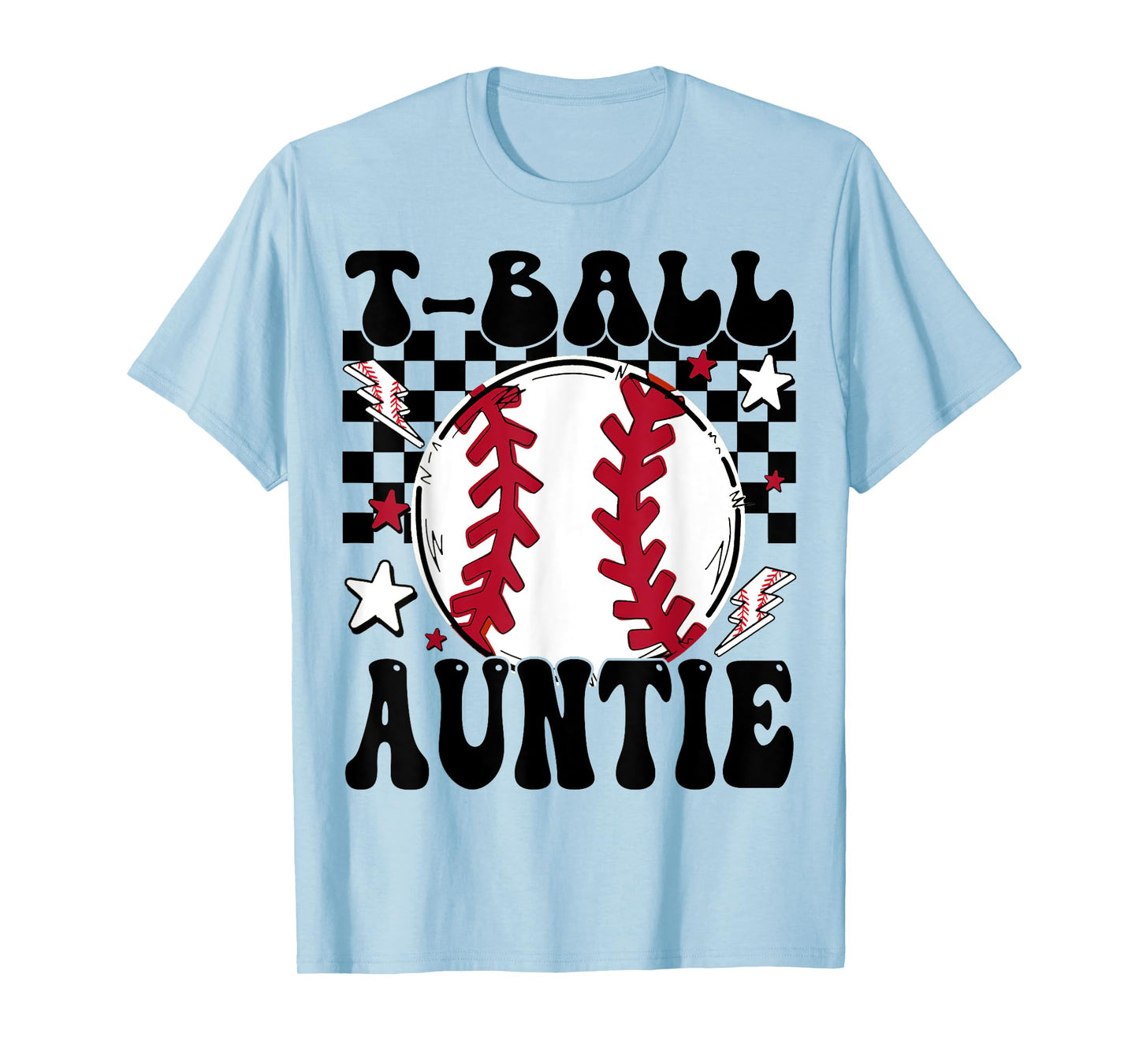 T-Ball Auntie Proud Tee Ball Auntie Groovy Family Matching T-Shirt