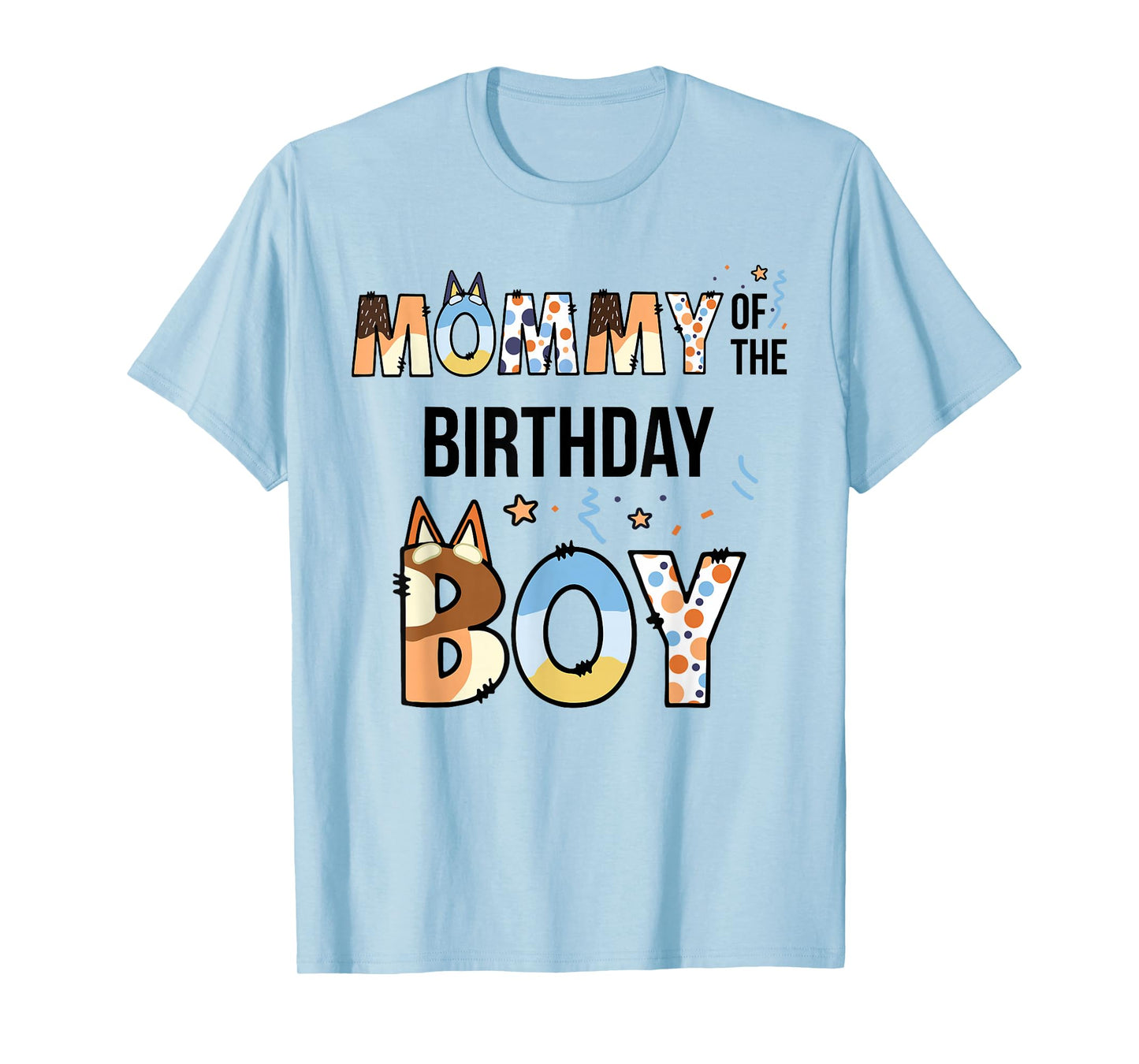 Mommy Of The Birthday Boy Party Blue Dog Lover Matching T-Shirt