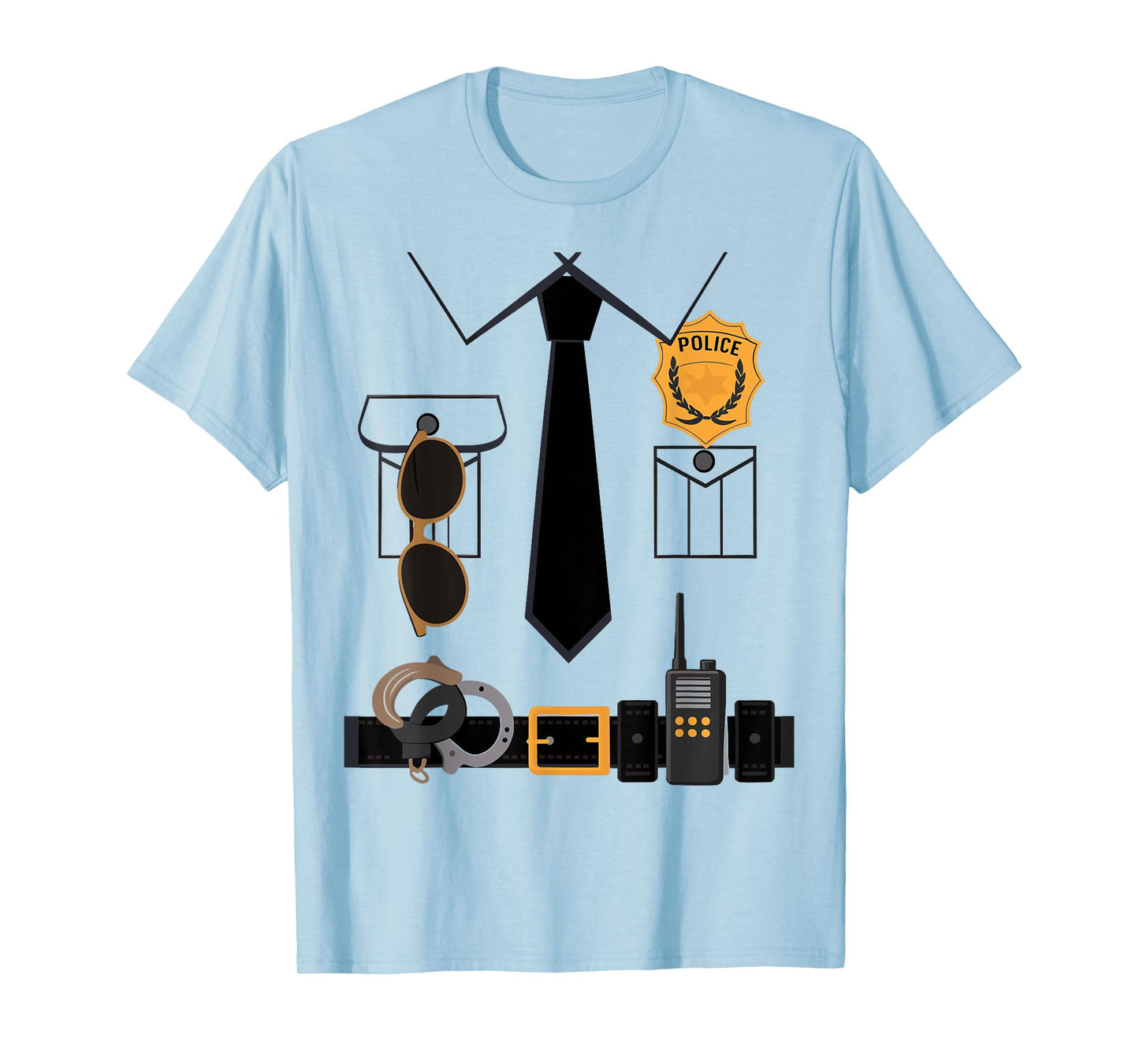 Police Costume For Kids & Adults Halloween Police Officer T-Shirt