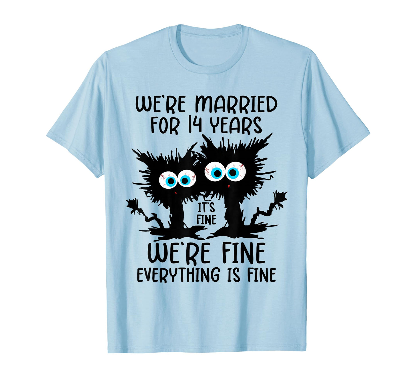 Ivory Wedding We're Married For 14 Years T-Shirt