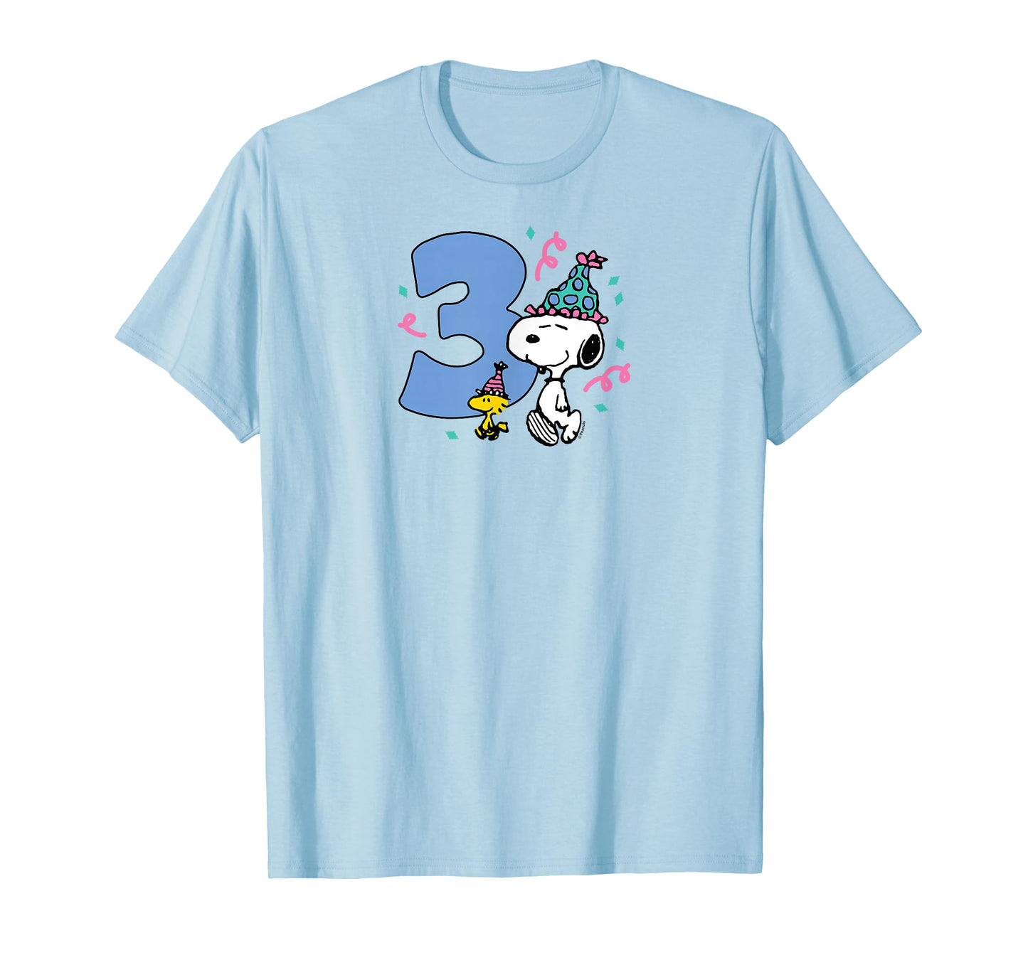 Peanuts - Snoopy and Woodstock 3rd Birthday Party T-Shirt