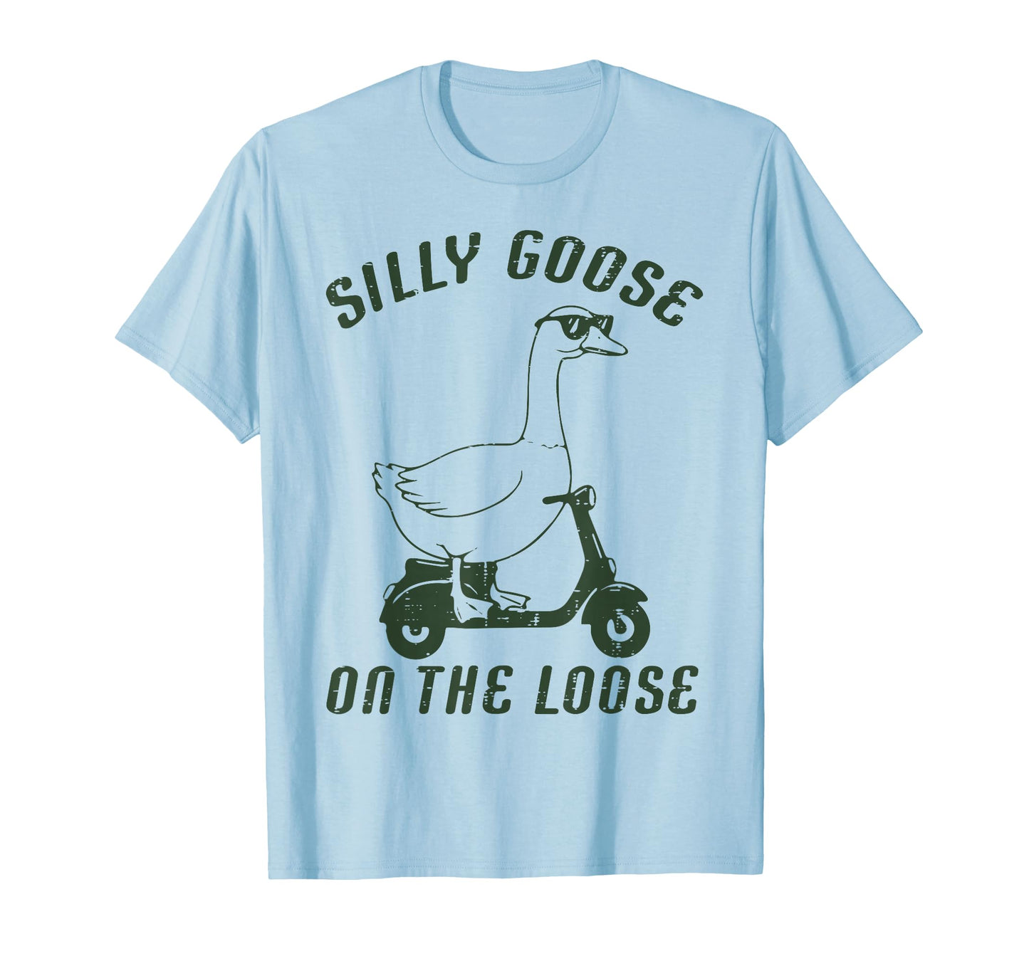 Goose Silly On The Loose Scooter Funny Animal Men Women Kids T-Shirt