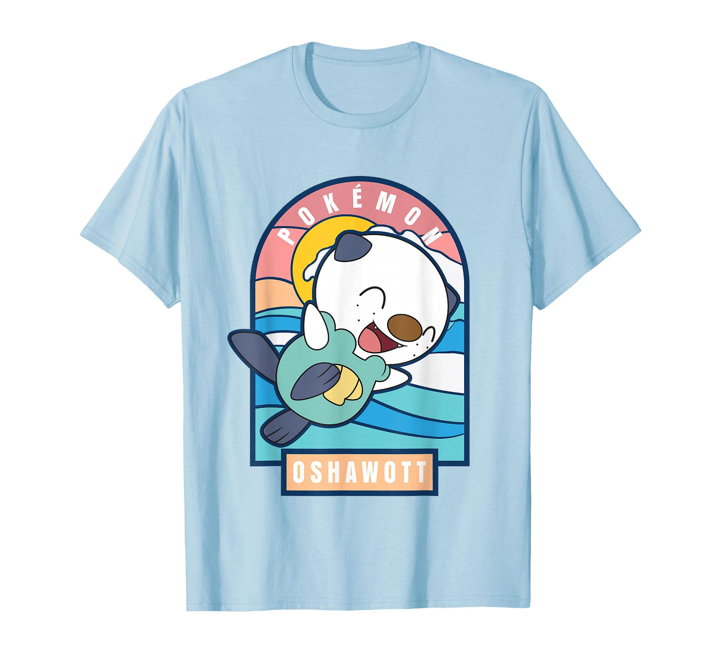 Pokémon Cute Happy Playful Oshawott Colorful Chest Poster T-Shirt