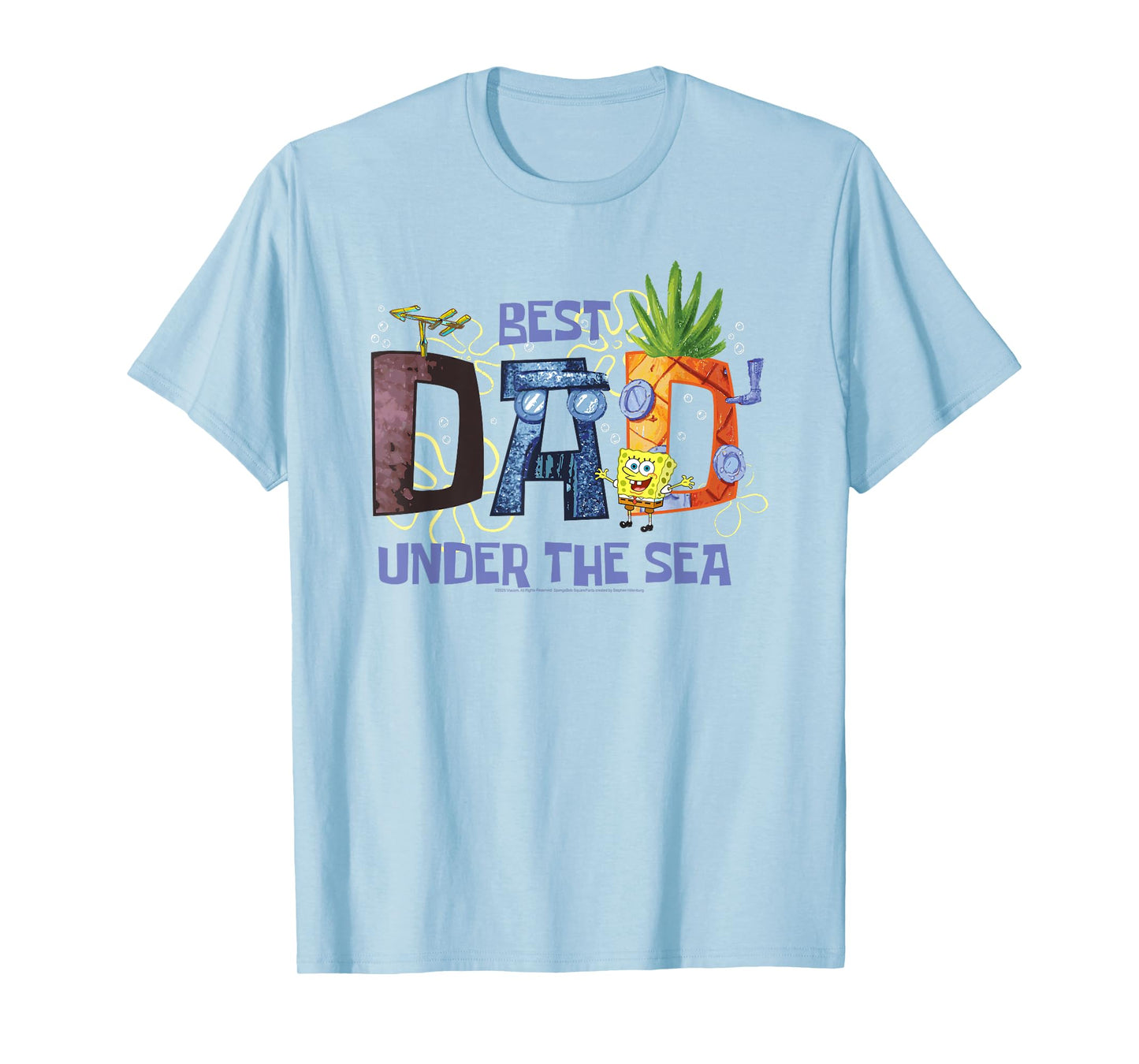 SpongeBob SquarePants Best Dad Under the Sea Cartoon T-Shirt
