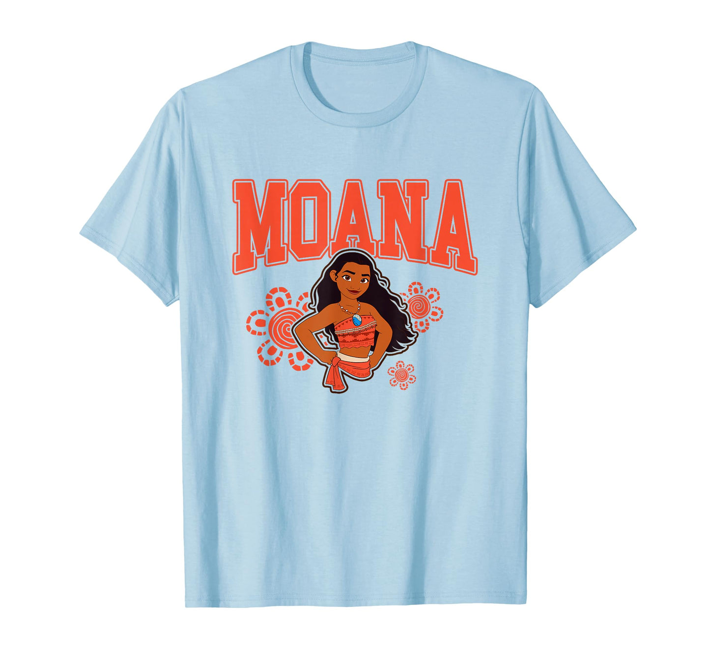 Disney Moana Brave Pose Big Chest Collegiate Chest Text Logo T-Shirt