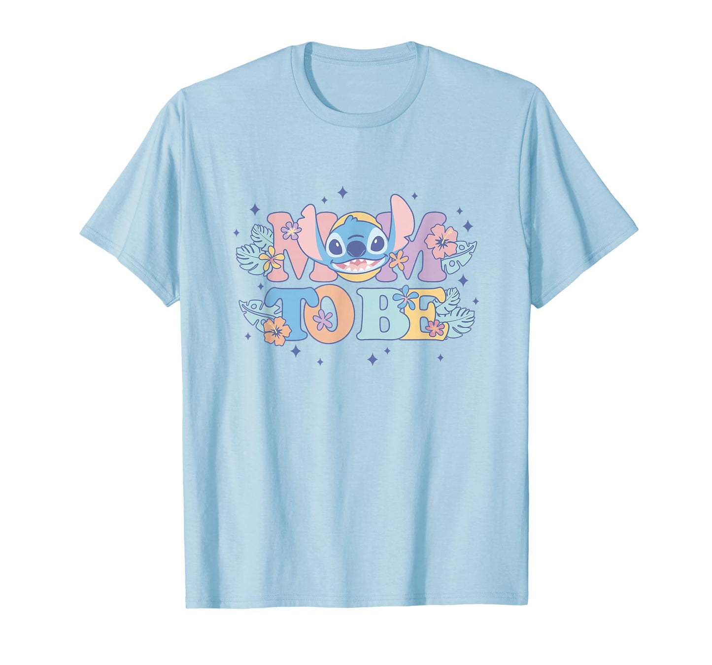 Disney Lilo & Stitch Mom To Be Cute Stitch Colorful Floral T-Shirt
