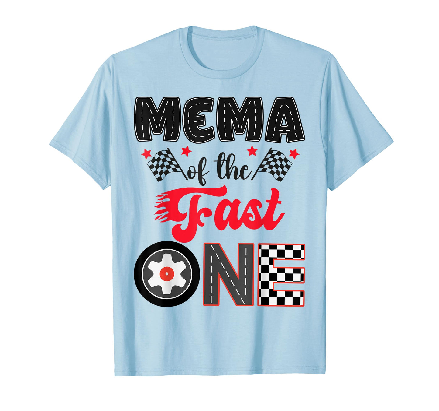 Mema Of The Fast One Car Racing Dad 1St Birthday Boy T-Shirt
