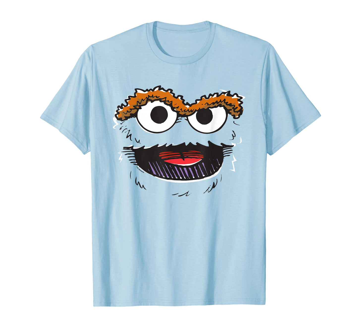 Sesame Street Oscar The Grouch Retro Sketch Face T-Shirt