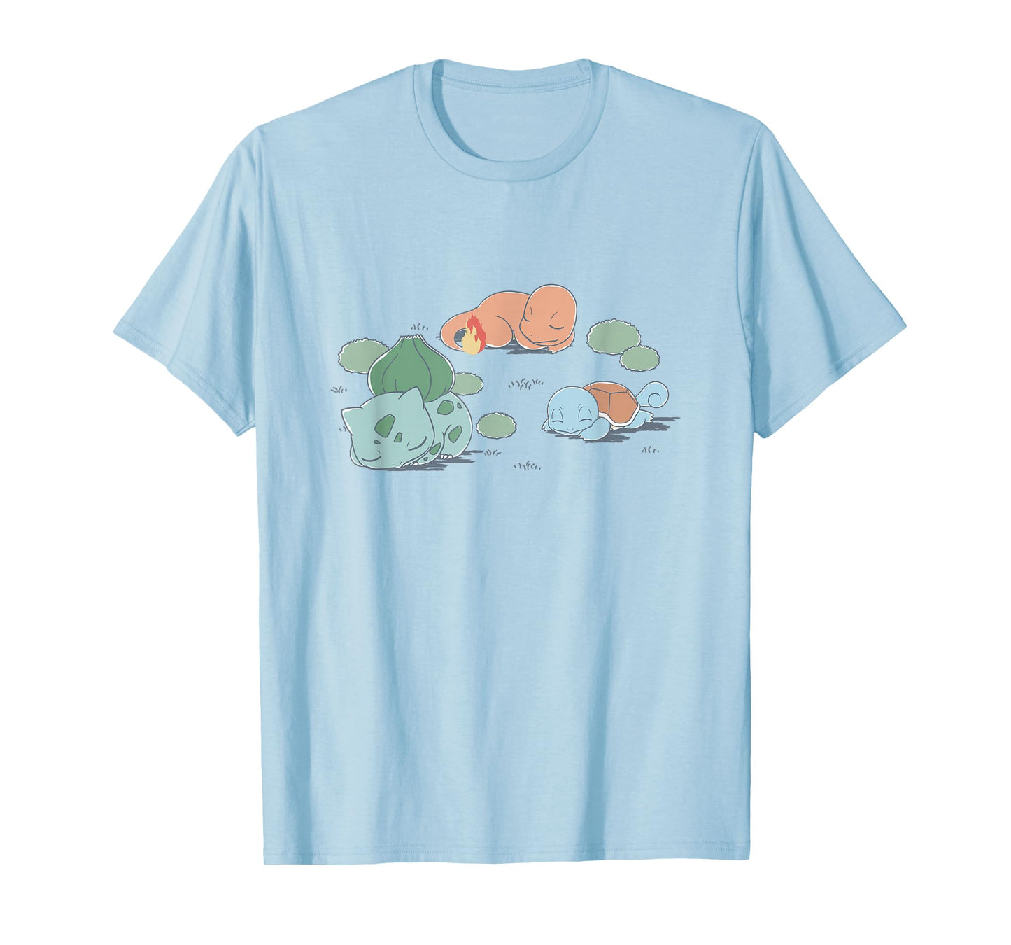 Pokémon Kanto Starters Taking A Nap Cute Retro Shot T-Shirt