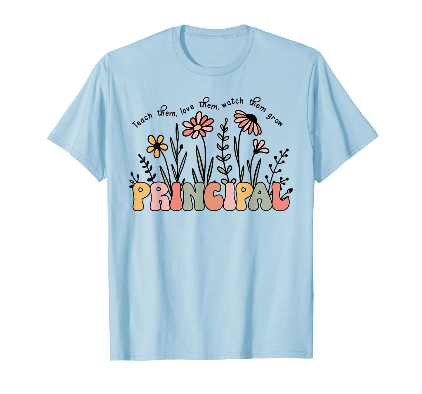 Retro Vintage Floral Principal Shirt For Women Teachers Day T-Shirt